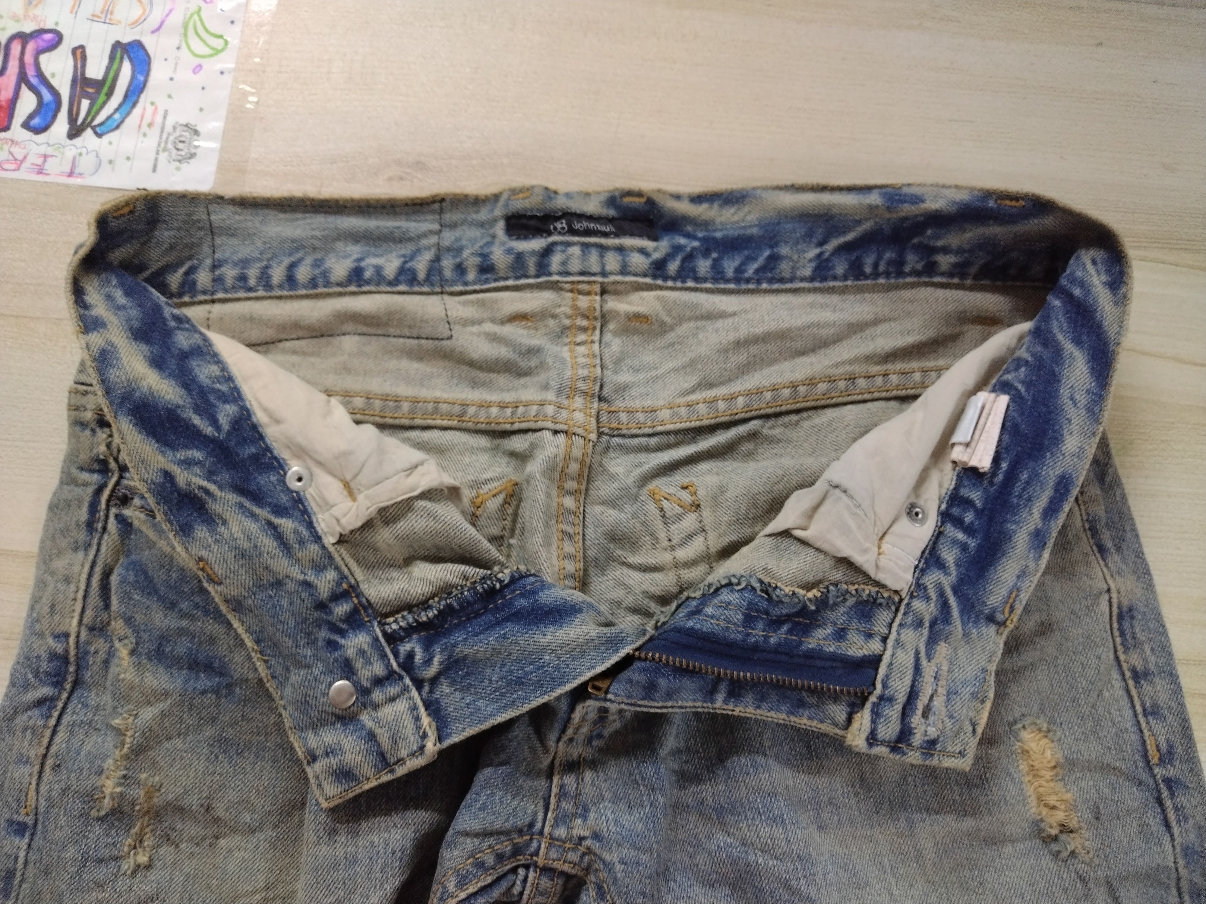 Japanese Brand × Johnbull Crazy Cool Vtg distressed Trash Flared Design John Bull Jean Size US 30 / EU 46 - 15 Thumbnail