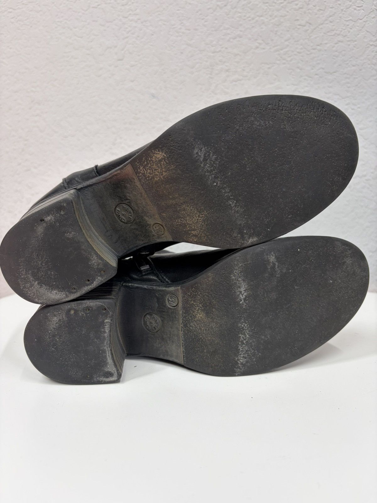 If Six Was Nine Vintage Italian AS 98 Rick Owens Style Leather Biker Boots Size US 7 / IT 37 - 11 Thumbnail
