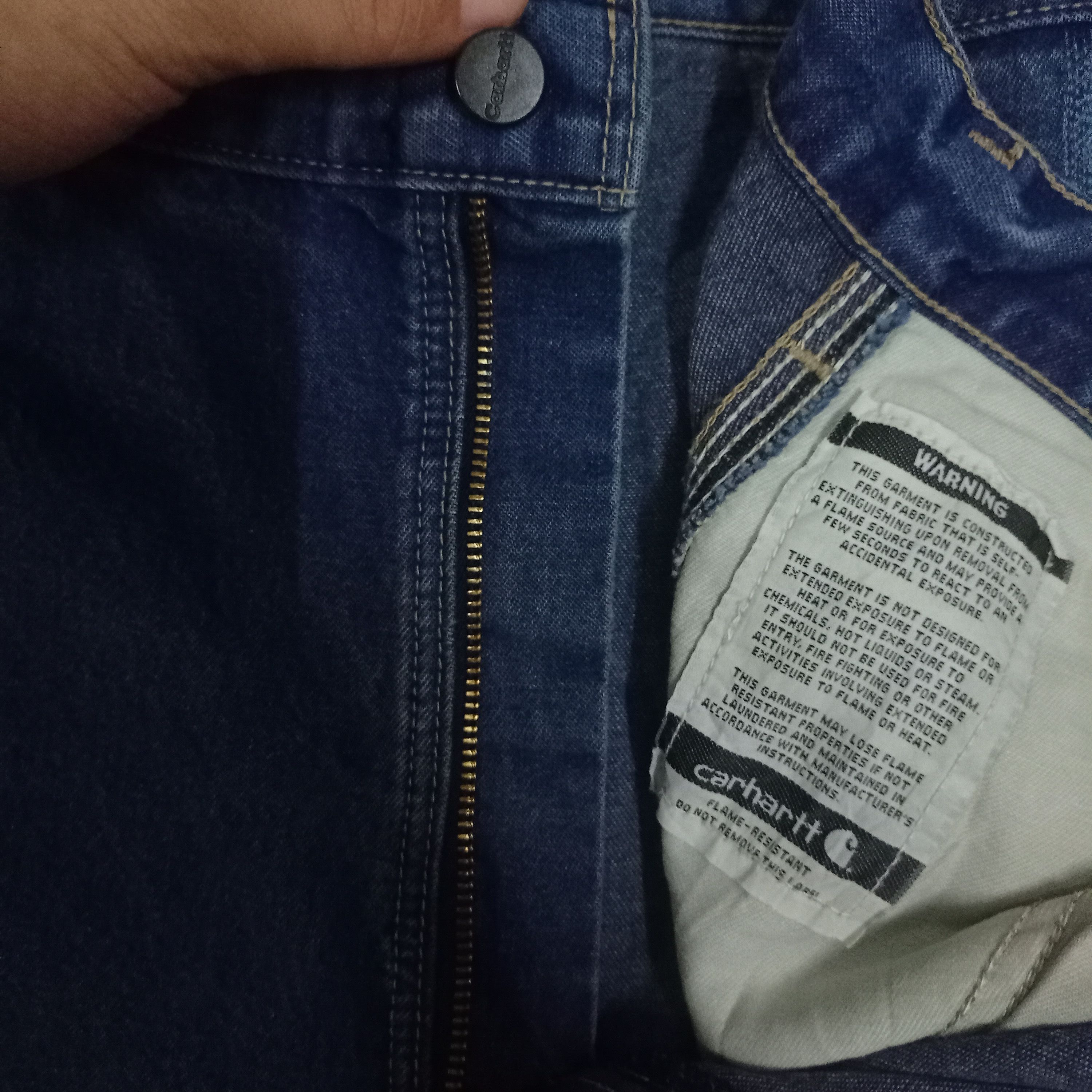 Carhartt Vintage Carhartt Blue Wash Baggy Carpenter Denim Size US 37 - 3 Thumbnail