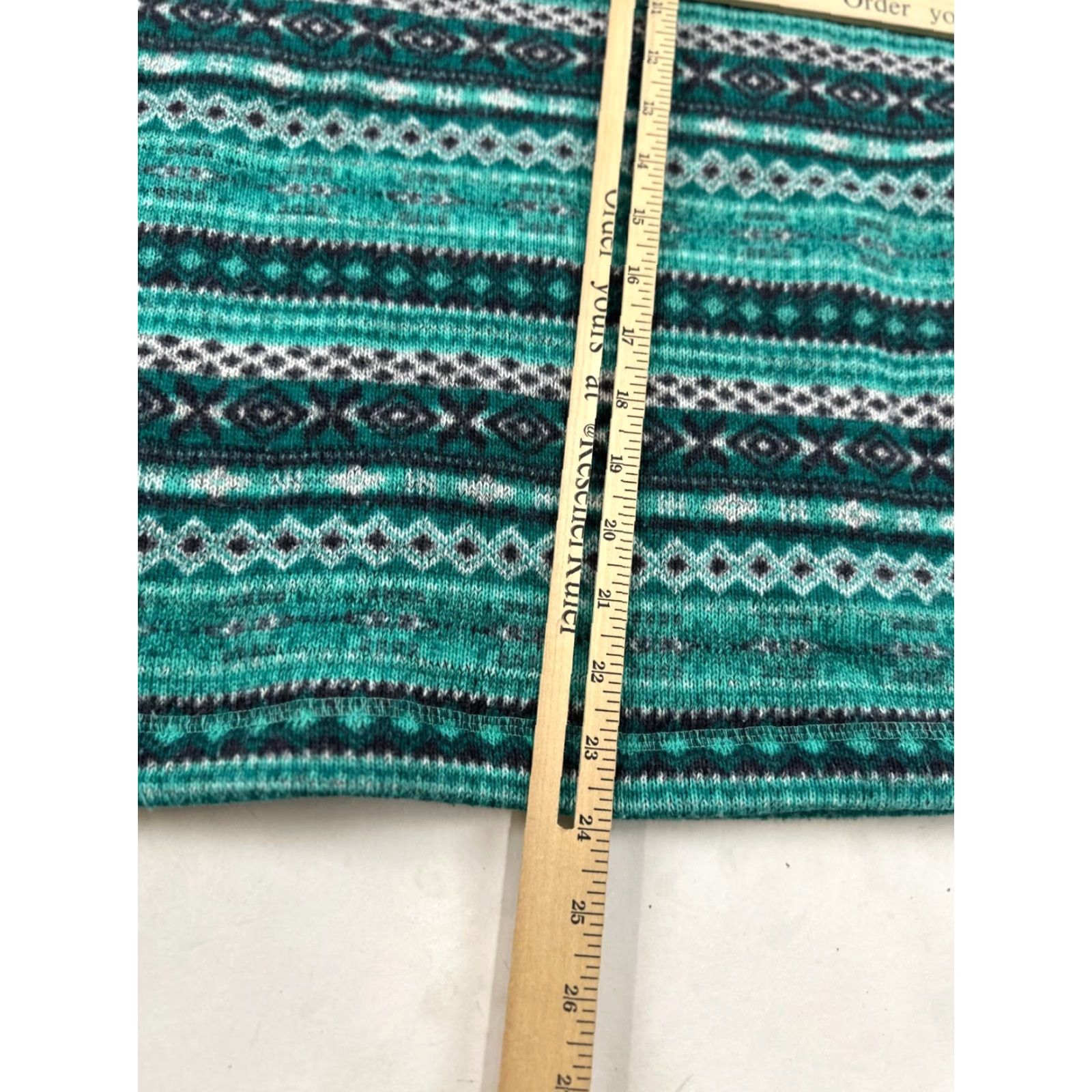 Vintage Köppen Hoodie Womens Medium Green Fair Isle Pattern Sherpa Lined Hood Pullover Size M / US 6-8 / IT 42-44 - 7 Thumbnail
