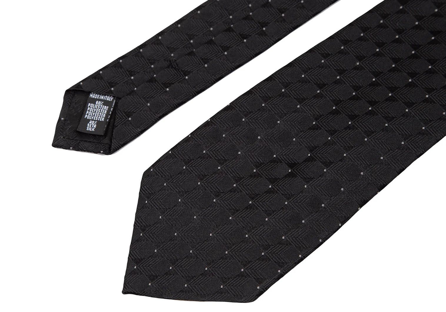 Armani Collezioni Geometric Silk Tie in Black Size ONE SIZE - 4 Thumbnail