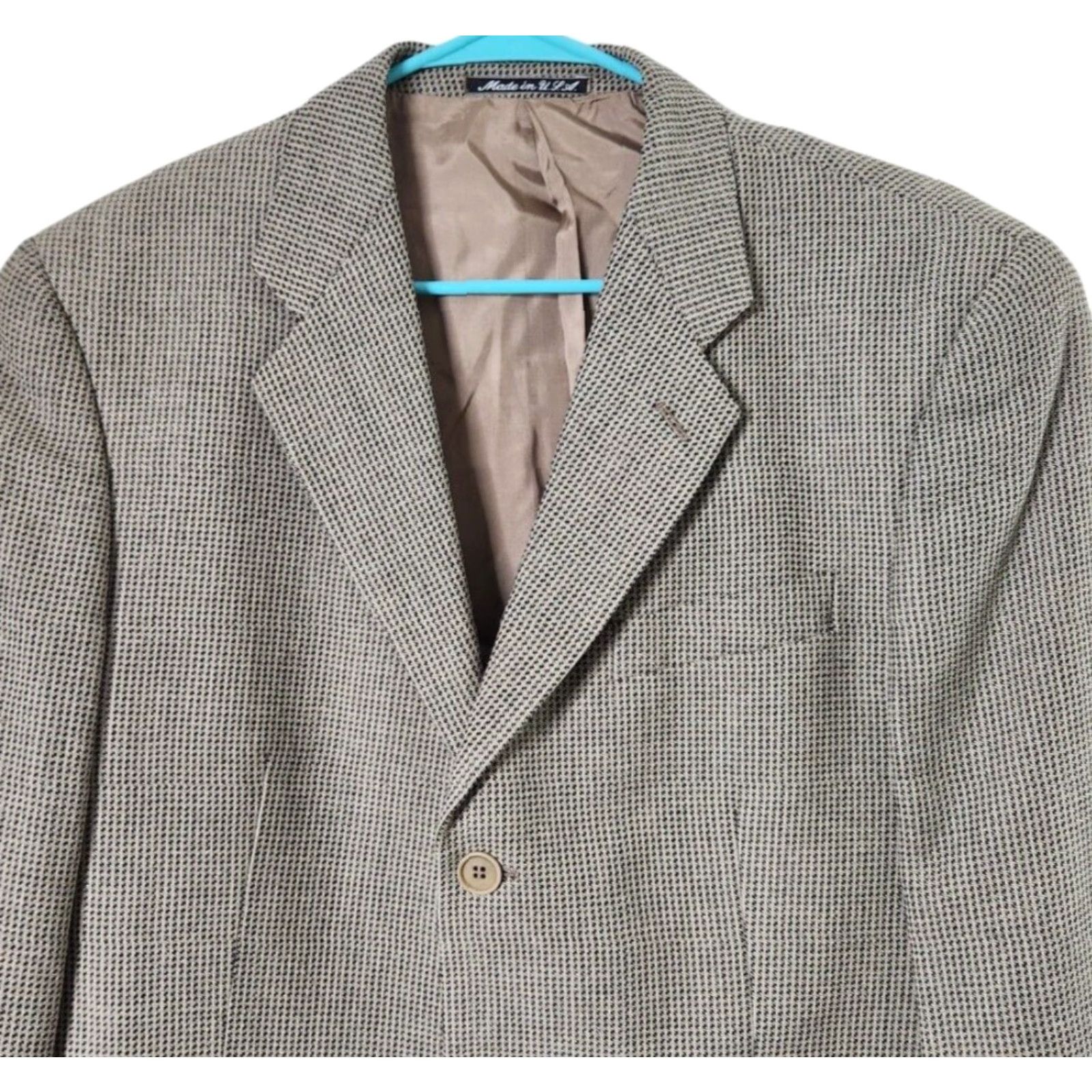 Armani Mani Mens 42L Sport Coat Suit Jacket Wool Silk Linen Grayish-Tan Giorgio Armani Size 42R - 3 Thumbnail