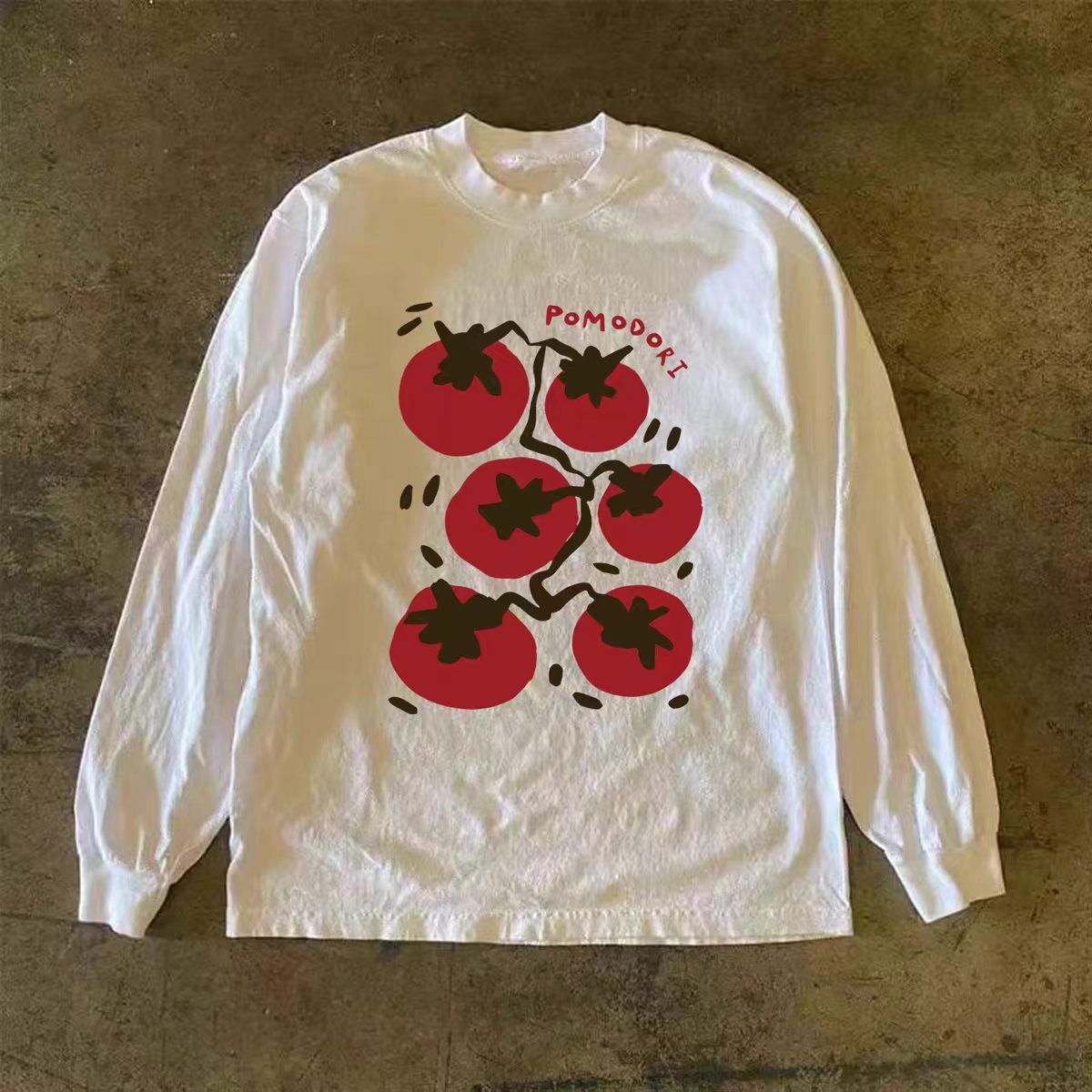 Vintage White washed vintage tomato print long-sleeved t-shirt Size US L / EU 52-54 / 3 - 1 Thumbnail