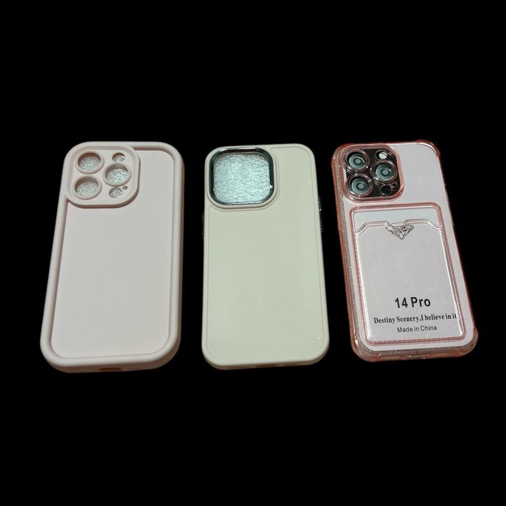 Designer Brandnew Three iPhone 14 Pro Cases - Pink & Rose Gold Size ONE SIZE - 5 Thumbnail