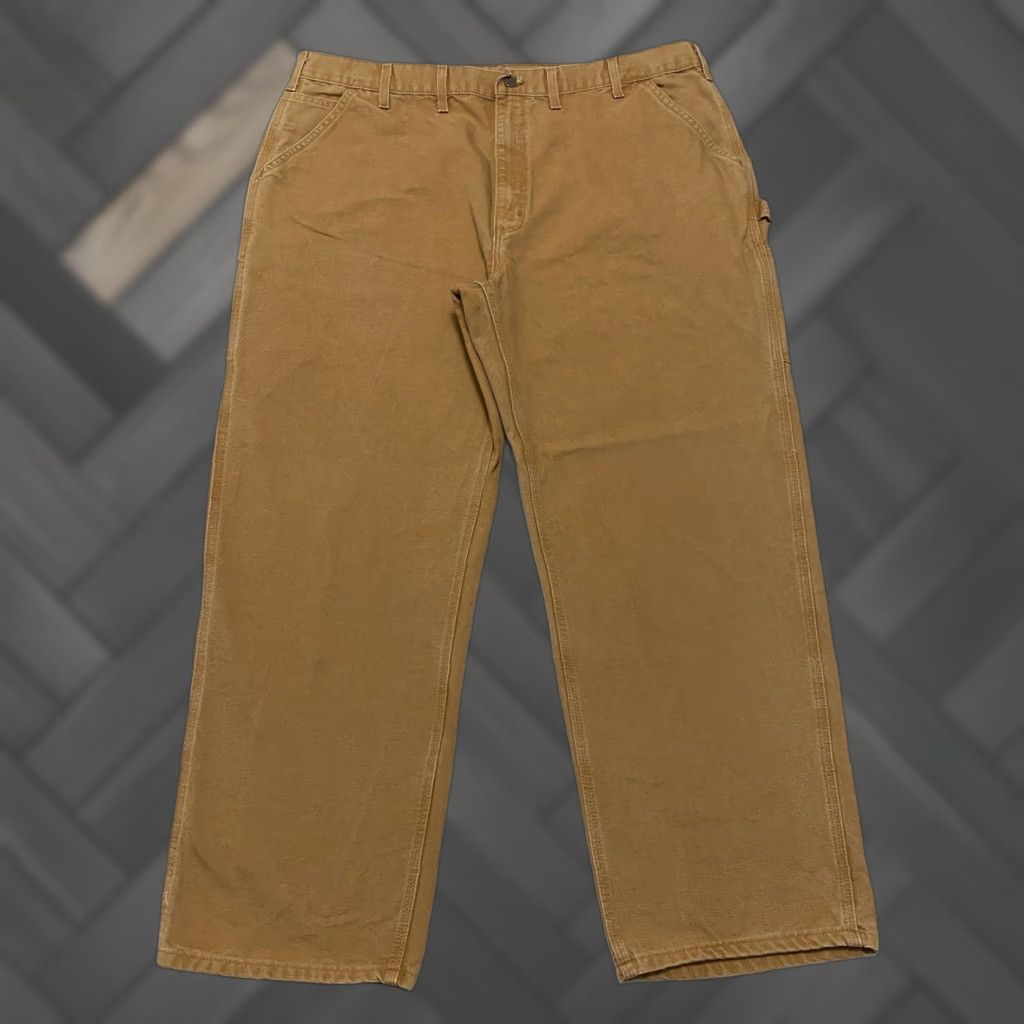 Carhartt Carhartt Pants Carpenter Work Men's 44×32 Brown Duck Canvas 5-Pocket Cargo Pocket Relaxed Straight Engineers Workwear Mens Size US 44 / EU 60 - 1 Thumbnail