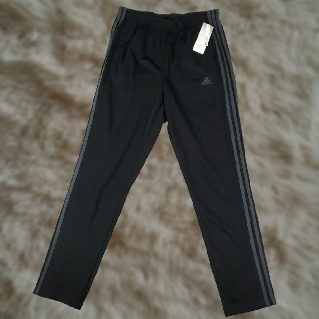Adidas Adidas Pants Mens Medium Black Trico Ankle Zip Tapered Sweatpants Joggers Athletic Regular Fit Size US 31 - 1 Thumbnail
