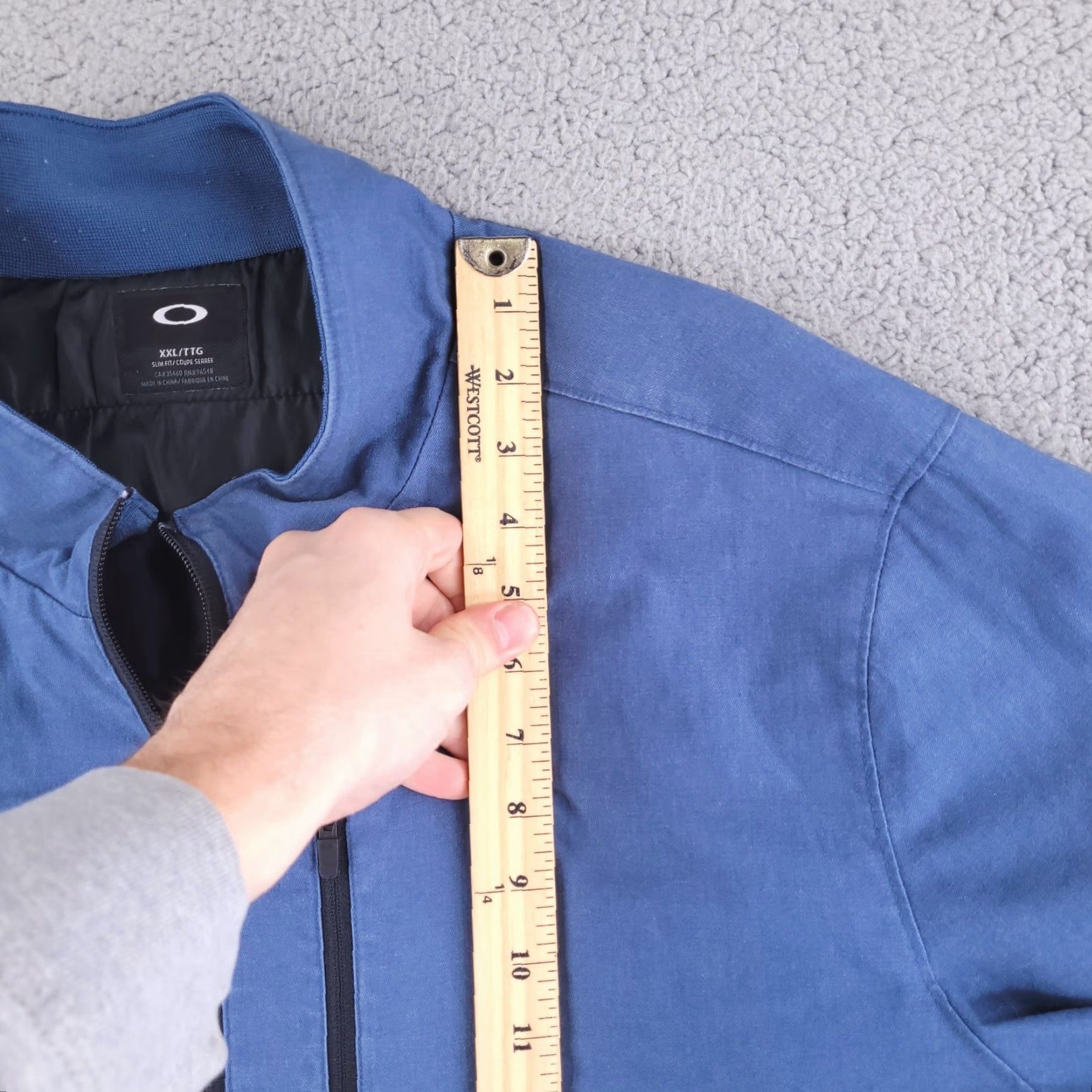 Oakley Oakley Jacket Mens 2XL Blue Bomber Zip Cotton Slim Fit Size US XXL / EU 58 / 5 - 6 Thumbnail