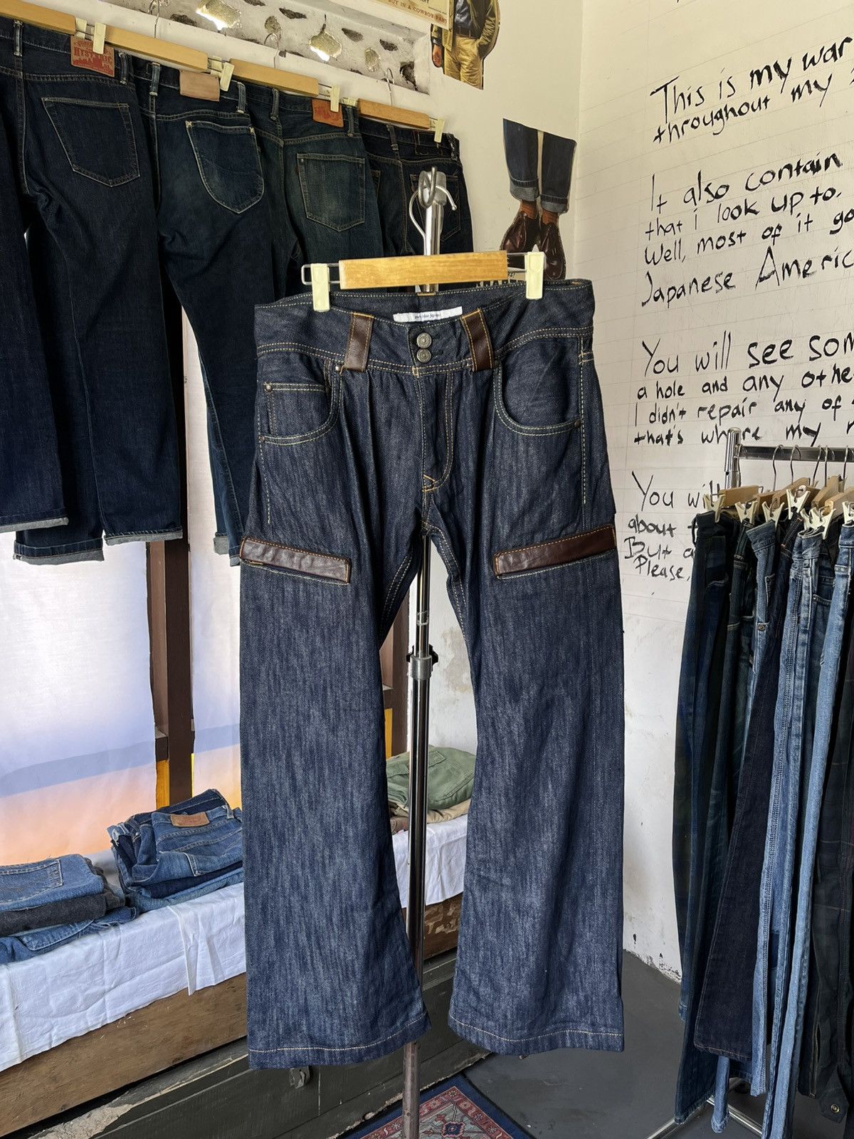 Pure Blue Japan RARE Pure Blue Japan Archive 2000s Flare Cut Selvedge Denim Size US 33 - 3 Thumbnail