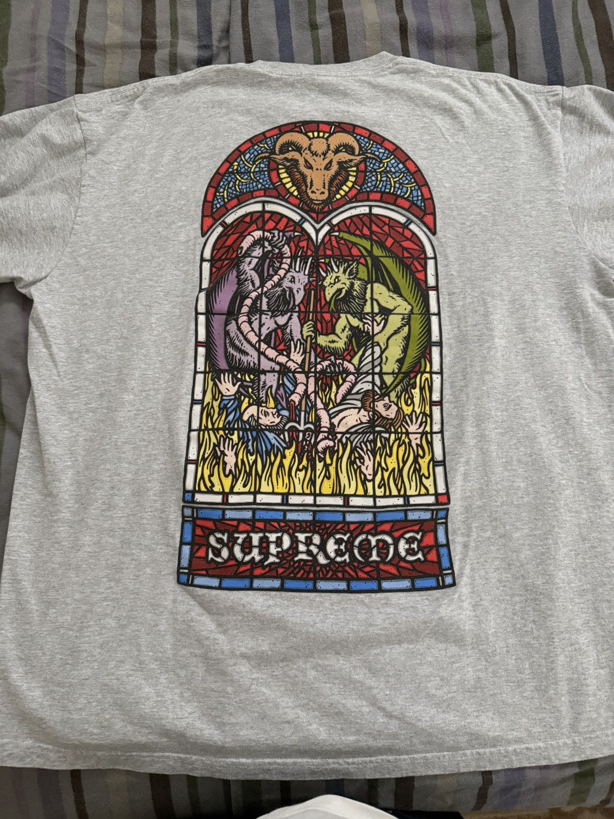 Supreme Supreme grey worship tee shirt FW23 | size XL Size US XL / EU 56 / 4 - 1 Thumbnail