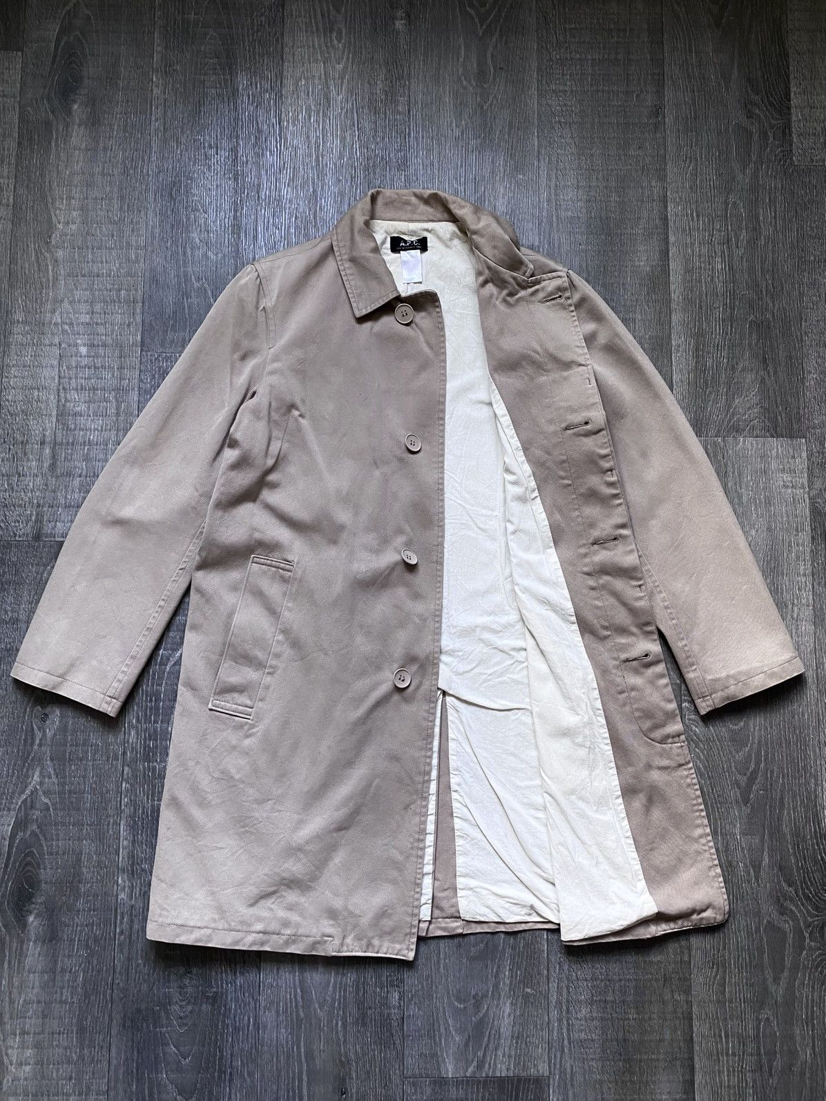 A.P.C. Women’s APC Rue de Fleurus Paris Beige Trench Coat Jacket Size M / US 6-8 / IT 42-44 - 5 Thumbnail