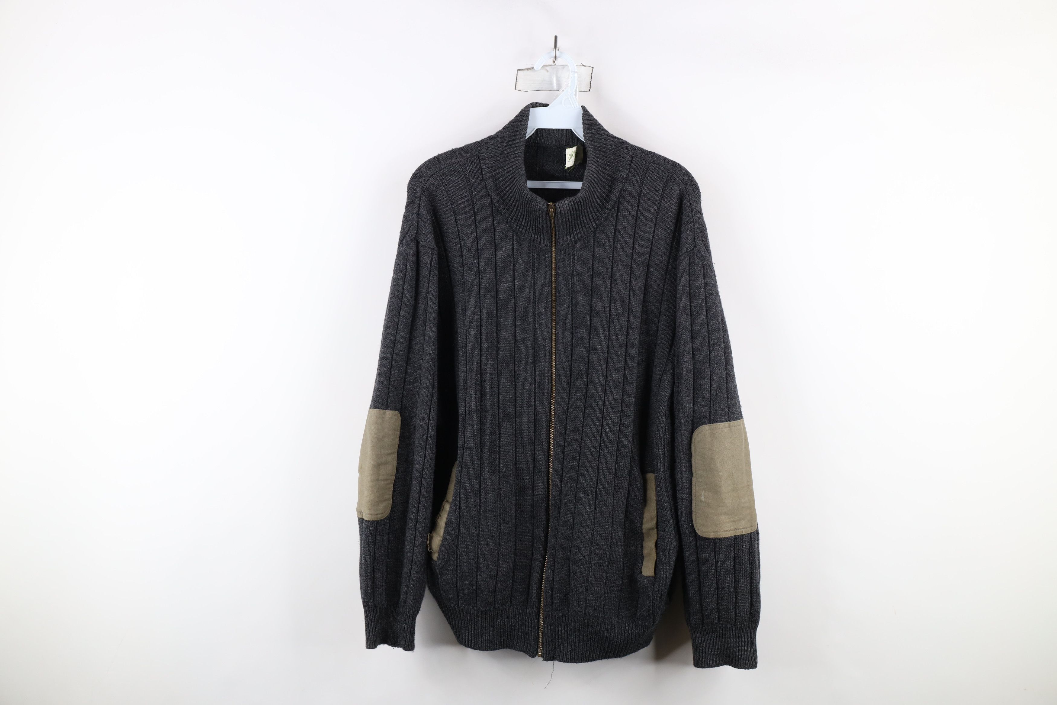 Orvis × Vintage Vintage Orvis Wool Knit Elbow Patch Zip Sweater Jacket Size US L / EU 52-54 / 3 - 1 Thumbnail