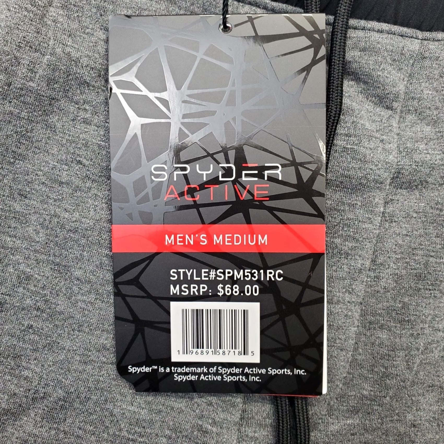 Spyder Spyder Mens M Active Shorts Multi Comfort Stretch Fleece Lined Drawstring Waist Gray 8.5 Inseam Pockets Size US 31 - 6 Thumbnail