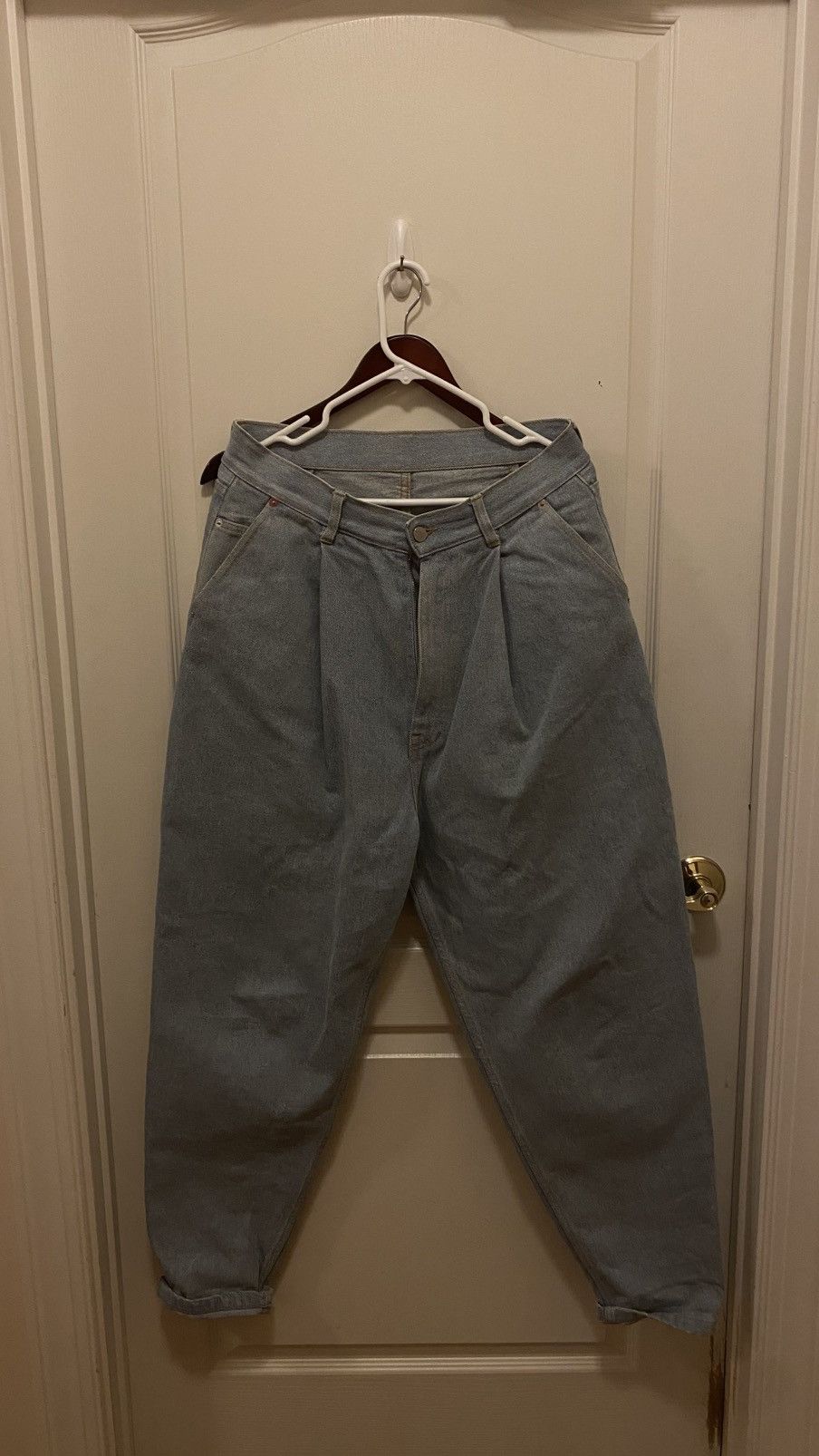 Hed Mayner Hed Mayner Pleated Denim Jeans Light Blue Size US 32 / EU 48 - 1 Thumbnail