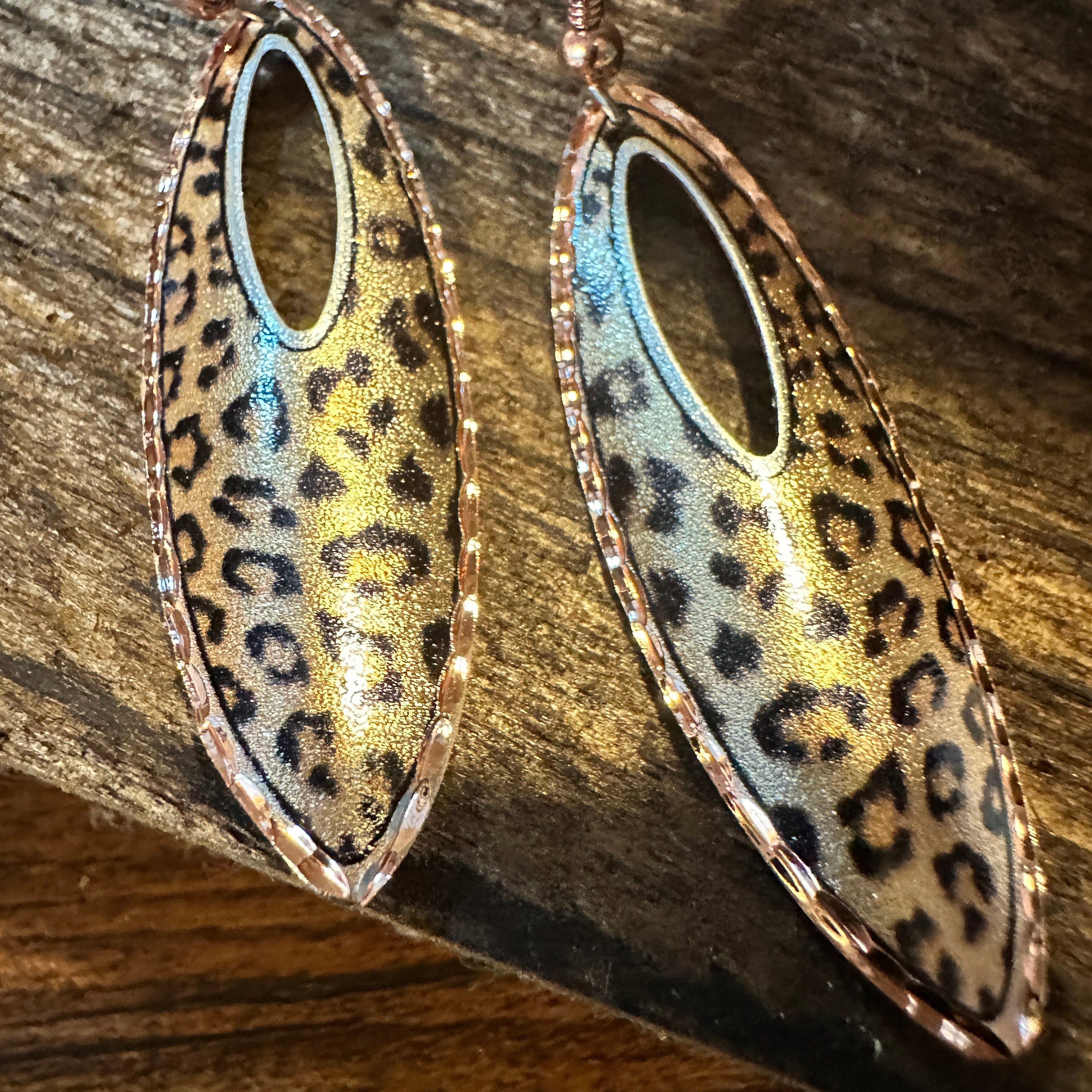 Other Handmade Boho Copper Earrings, Tear Drop Leopard Wire Earrin Size ONE SIZE - 7 Thumbnail