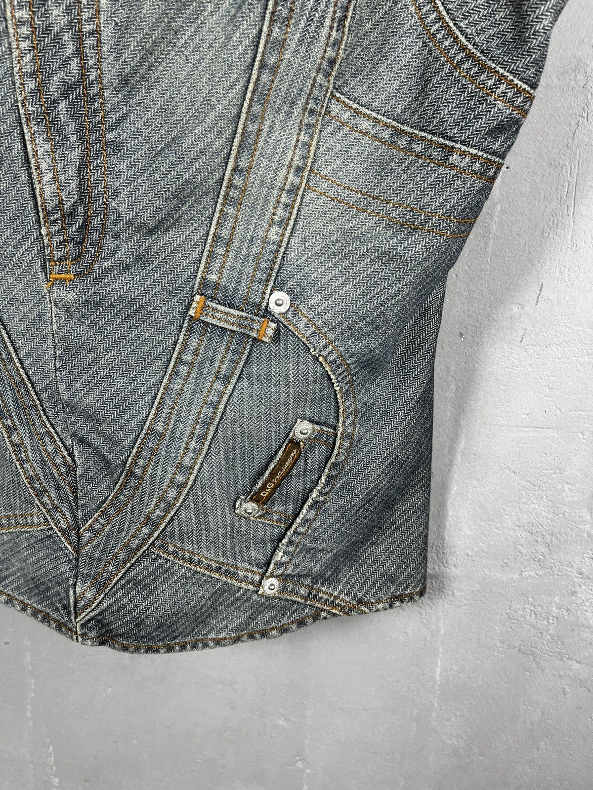 Dolce & Gabbana × Hysteric Glamour VINTAGE DOLCE & GABBANA JEAN DENIM BUSTIER TOP WITH LACE Size M / US 6-8 / IT 42-44 - 4 Thumbnail