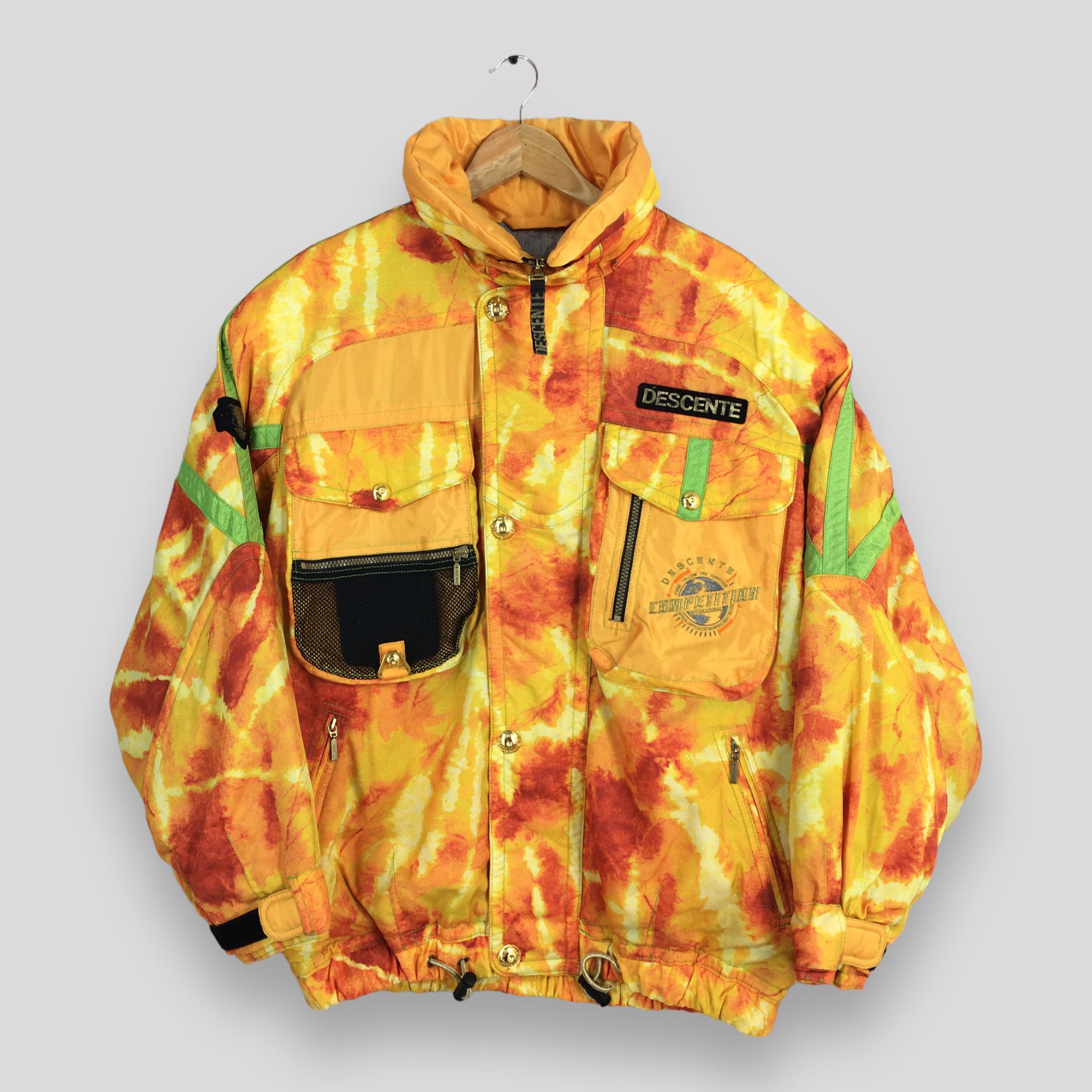 image of Vintage 80's Descente Ski Wear Winter Snowboard Jacket XL in Yellow, Men's