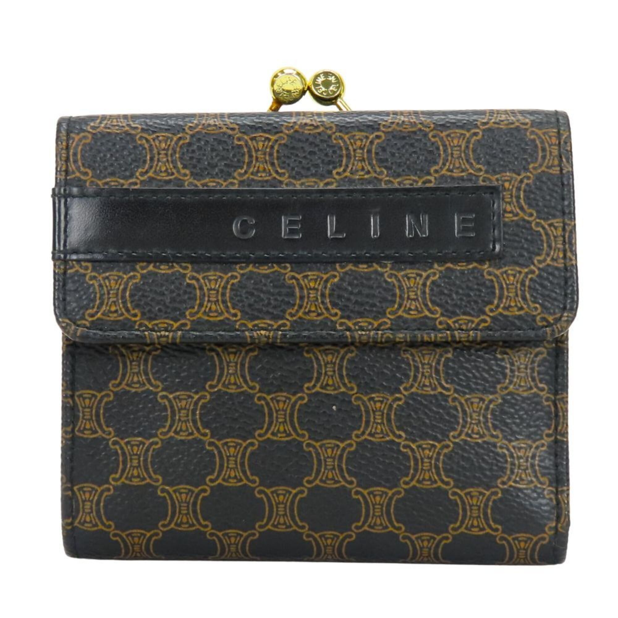 Celine Celine trifold wallet, Macadam leather, brown and black, compact wallet for women. Size ONE SIZE - 1 Thumbnail
