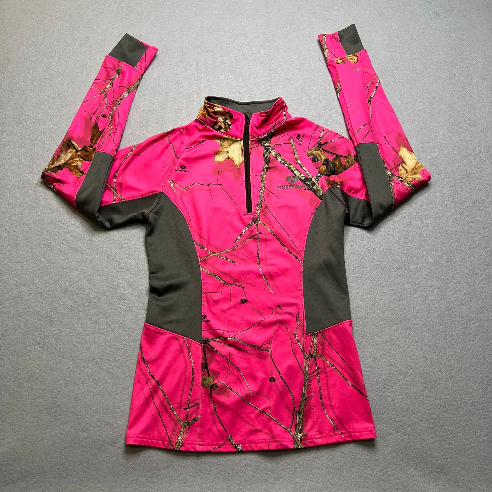 Mossy Oaks Mossy Oak Women Small Pink Camo Quarter Zip Hunting Pullover Size S / US 4 / IT 40 - 4 Thumbnail