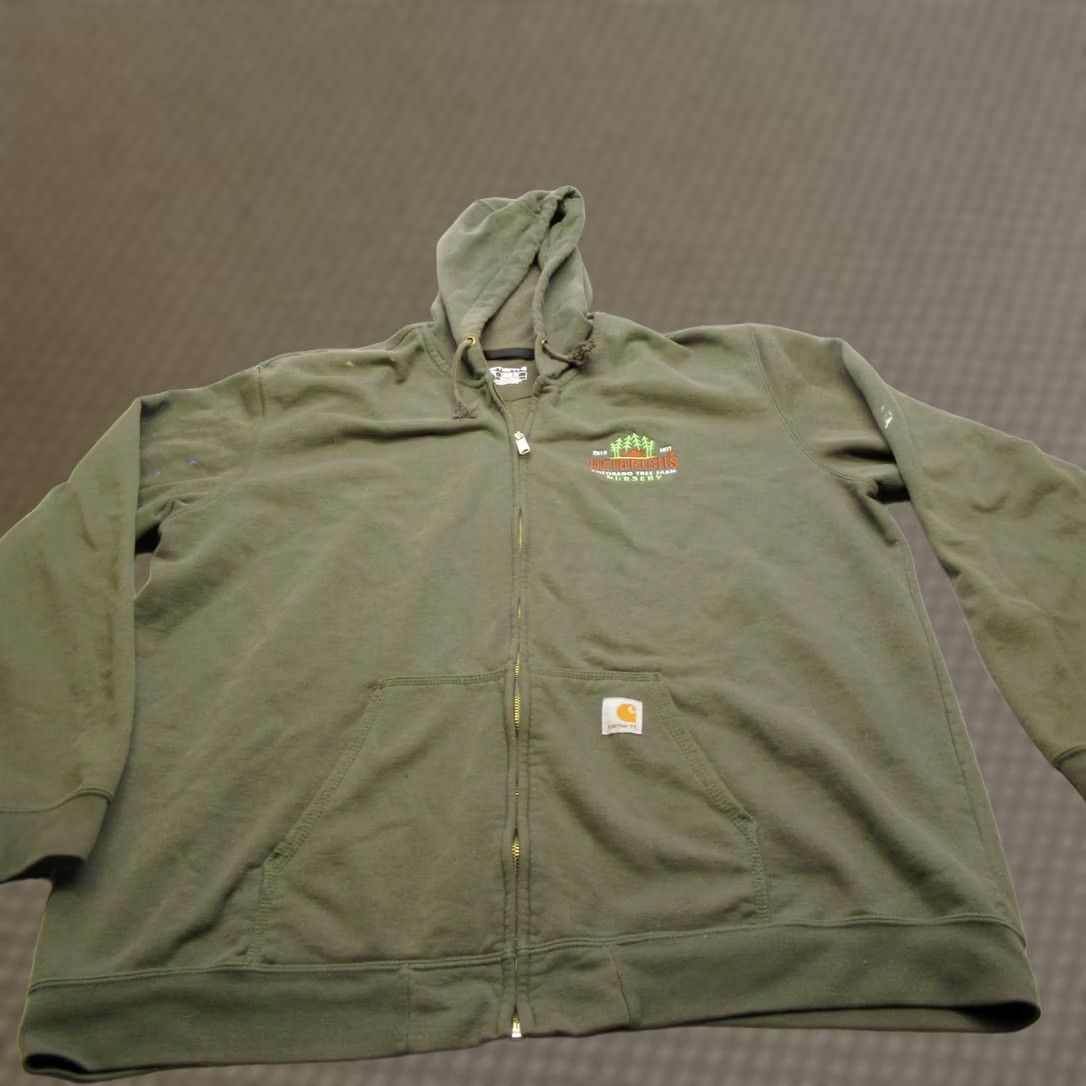 Carhartt Carhartt Hoodie Mens 2XL Green Full Zip Pockets Hooded Logo Size US XXL / EU 58 / 5 - 1 Thumbnail