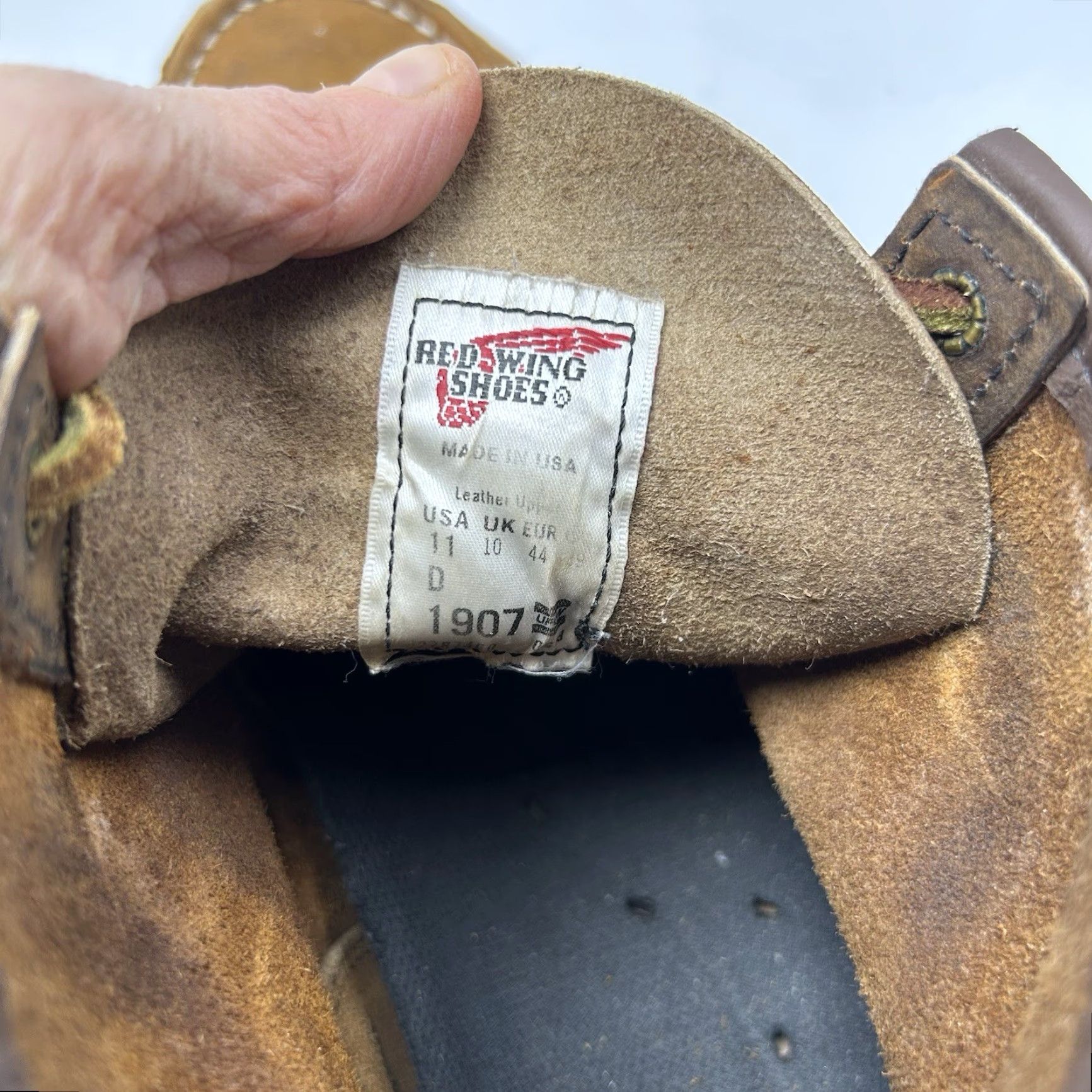Red Wing Red Wing Shoes Boot Moc Toe 1907 Mens 11 Leather Lace Up USA Brown Solid Mile USA Classic Work & Safety Size US 11 / EU 44 - 7 Thumbnail