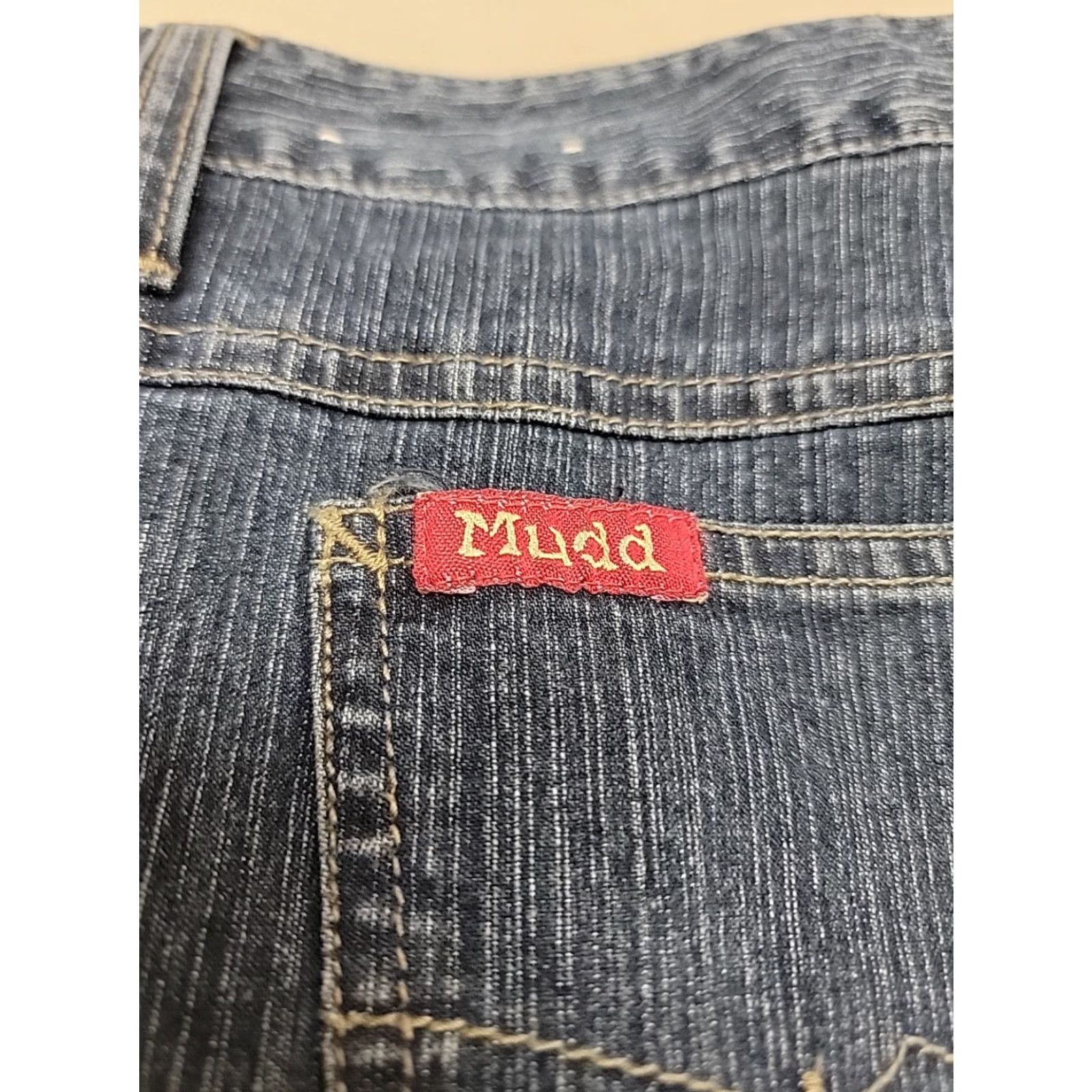 Vintage VINTAGE Mudd Jeans Womens 13 Blue Hip Hugger Flare Dark Wash 90s Bell Bottom Boot Cut Jeans Womens Size 34" / US 12 / IT 48 - 7 Thumbnail