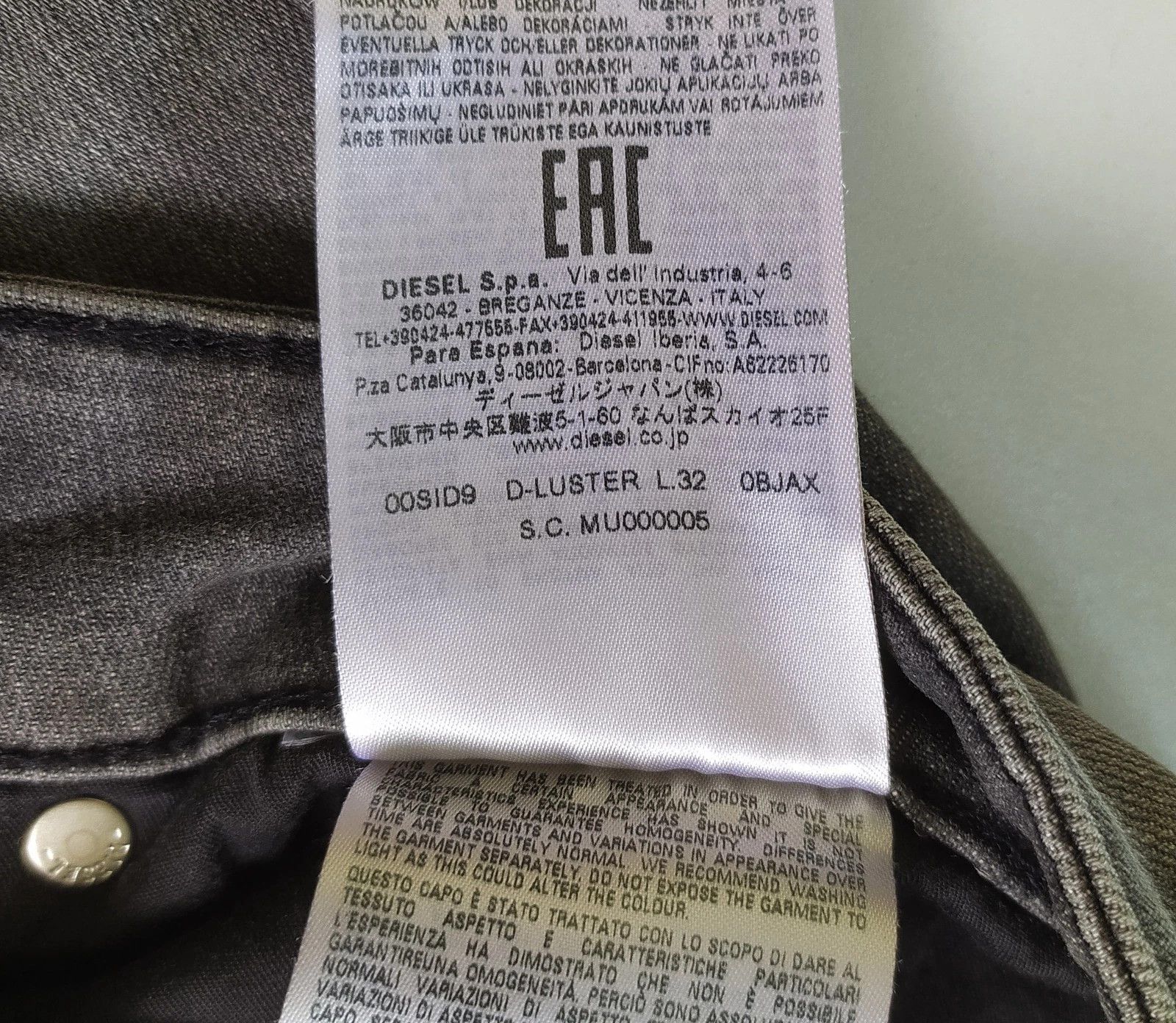 Diesel Diesel D-LUSTER L.32 MENS JEANS T/9622 Size US 30 / EU 46 - 8 Thumbnail