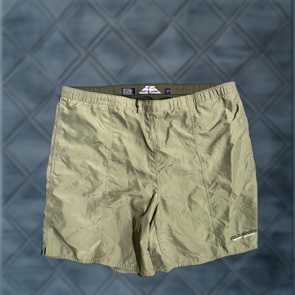 Vintage VINTAGE POLO SPORT Ralph Lauren Swimming Trunks Men XL Green Solid 60/40 Cotton Nylon Blend Trunks Clothing Streetwear Mens Size US XL / EU 56 / 4 - 1 Thumbnail