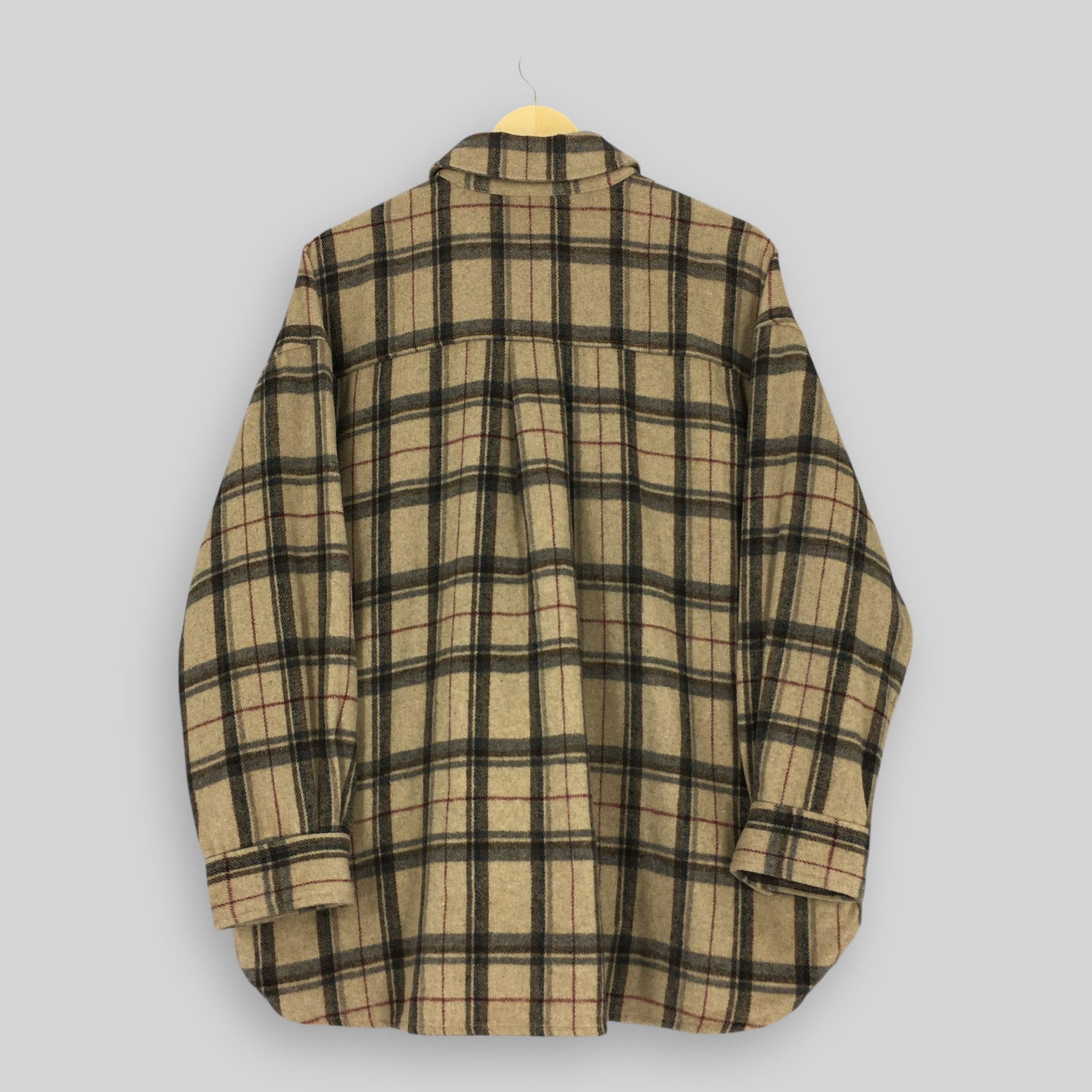 Vintage Japanese Brand Plaid Shadow Checkered Flannel Medium