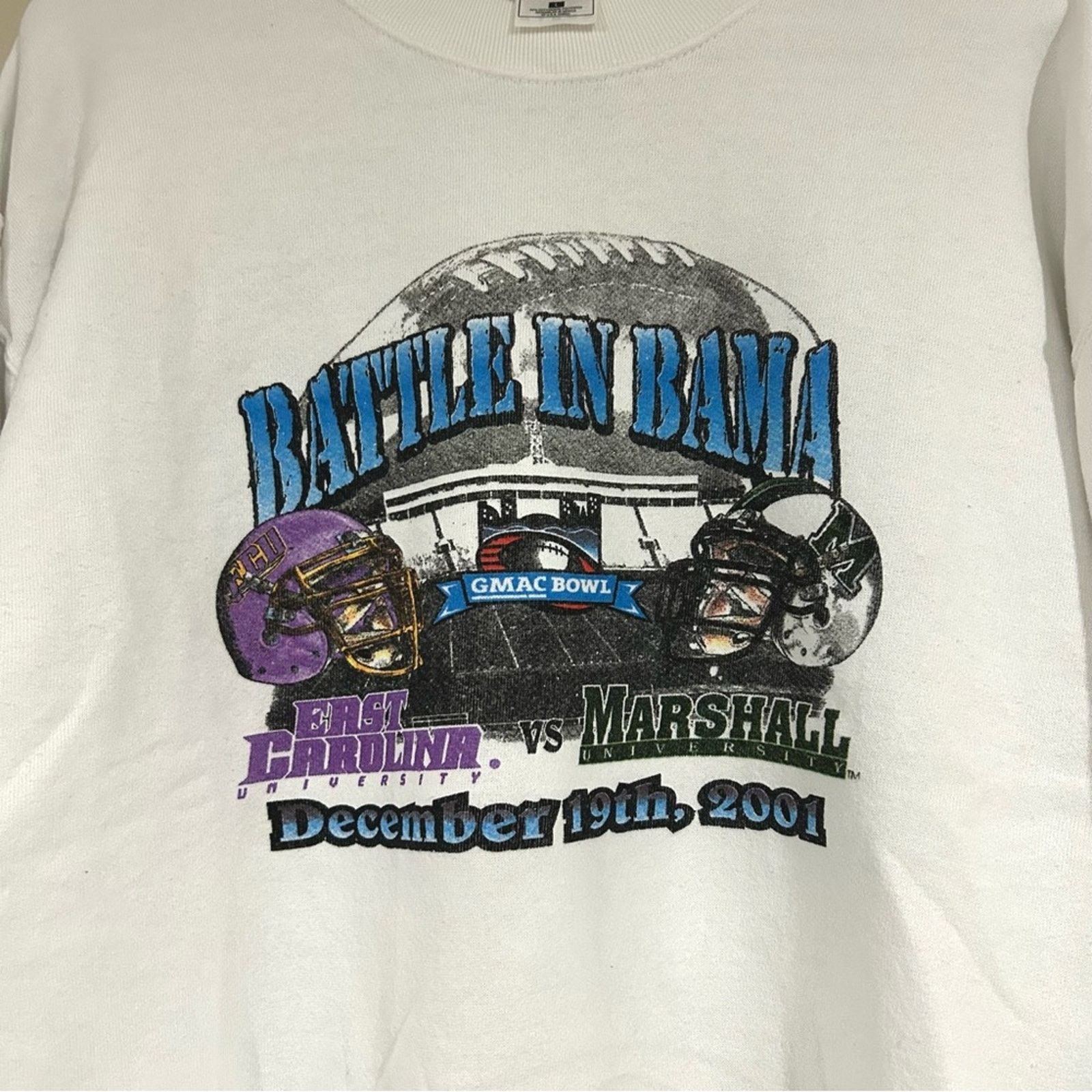 Fruit Of The Loom Vintage 2001 East Carolina Vs Marshall Football Shirt Size US L / EU 52-54 / 3 - 3 Thumbnail