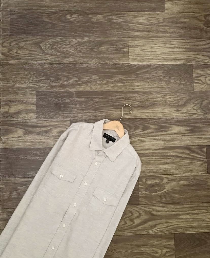 Banana Republic Mens Shirt BANANA REPUBLIC Cotton Misty Grey Long Sleeve Size US M / EU 48-50 / 2 - 1 Thumbnail