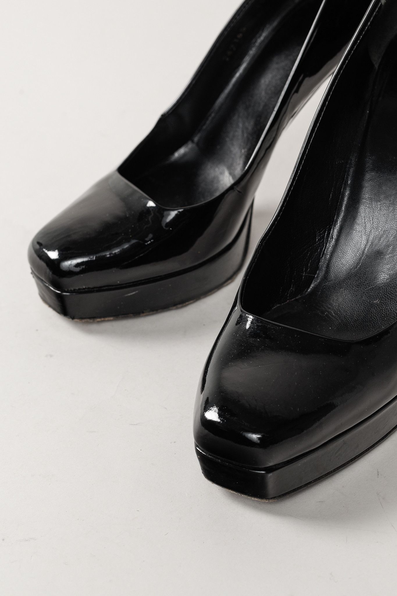 Gucci Gucci Nero Vernice Crystal Square-Toe Platform Pumps Size US 8 / IT 38 - 6 Thumbnail