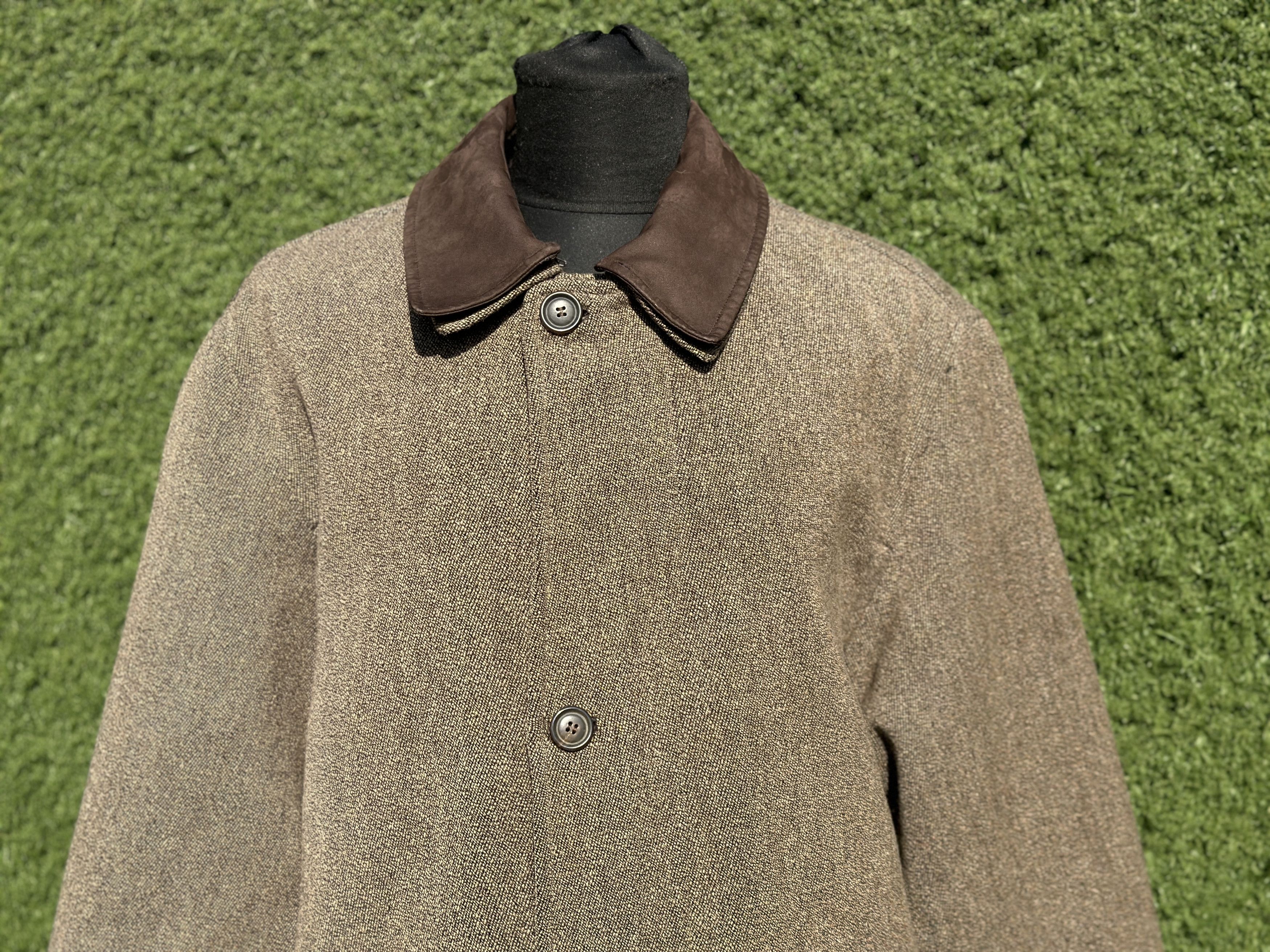 Canali Canali Wool Cashmere Tweed Style Coat Leather Collar 50 IT Size US M / EU 48-50 / 2 - 2 Thumbnail
