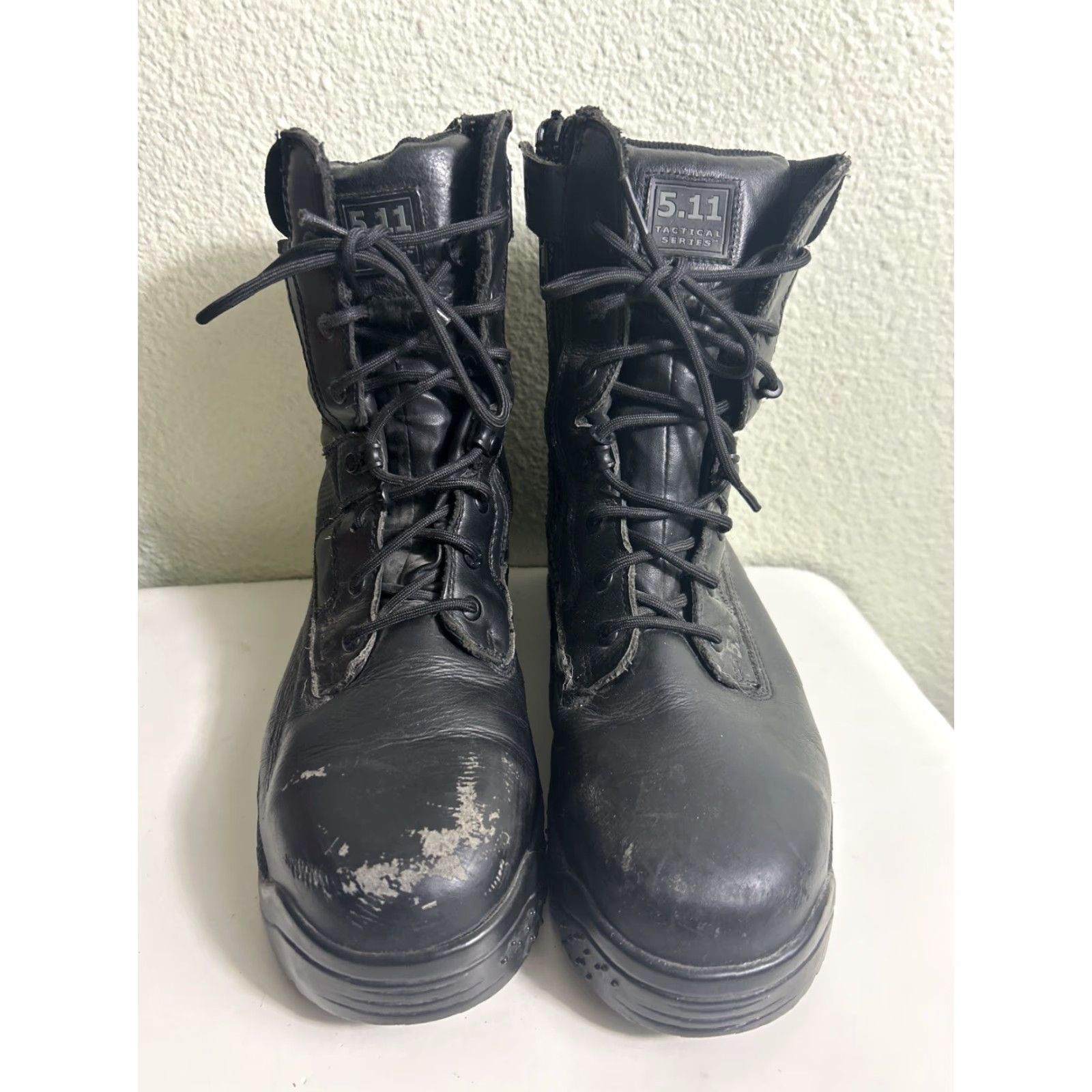 Vintage 5.11 Tactical ATAC Shield 8" Side Zip Comp. Toe Boot 12003 Black Size 10 Men Leather Zipper Combat Round Toe Lace Up M Size US 10 / EU 43 - 7 Thumbnail