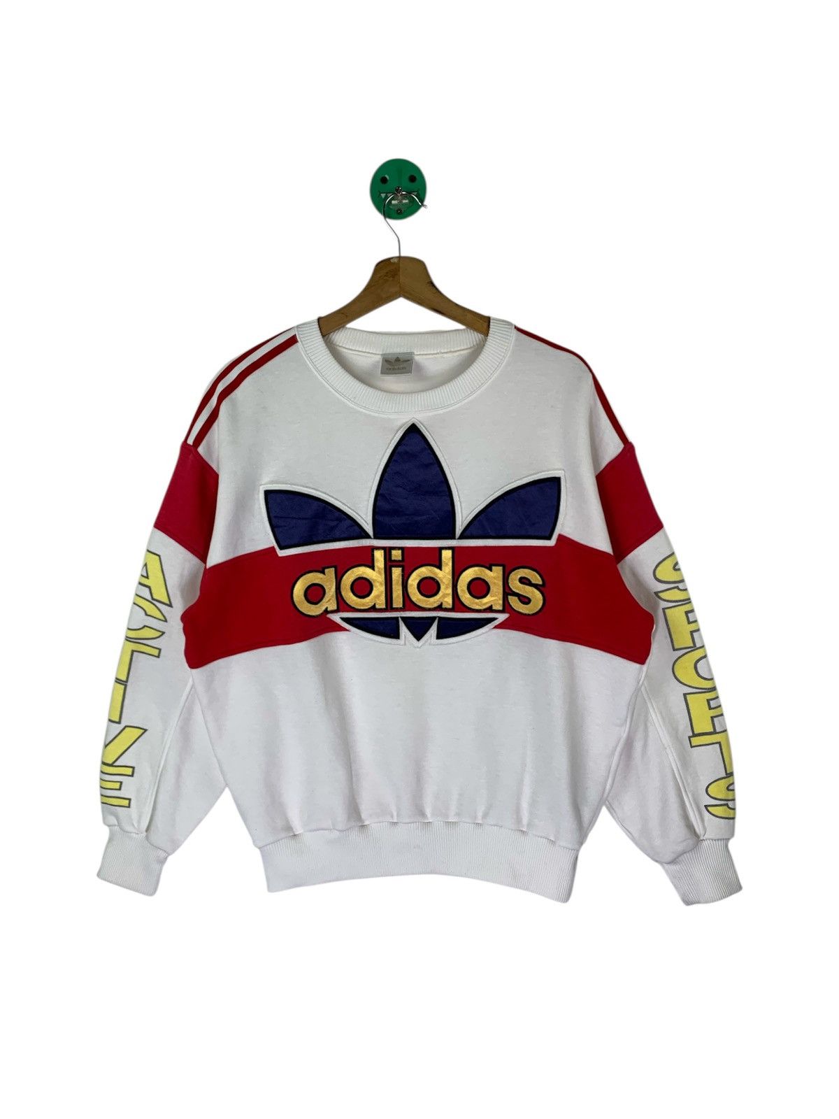 Adidas Adidas Biglogo Spellout Sweatshirt White Red Colours Size US M / EU 48-50 / 2 - 1 Thumbnail