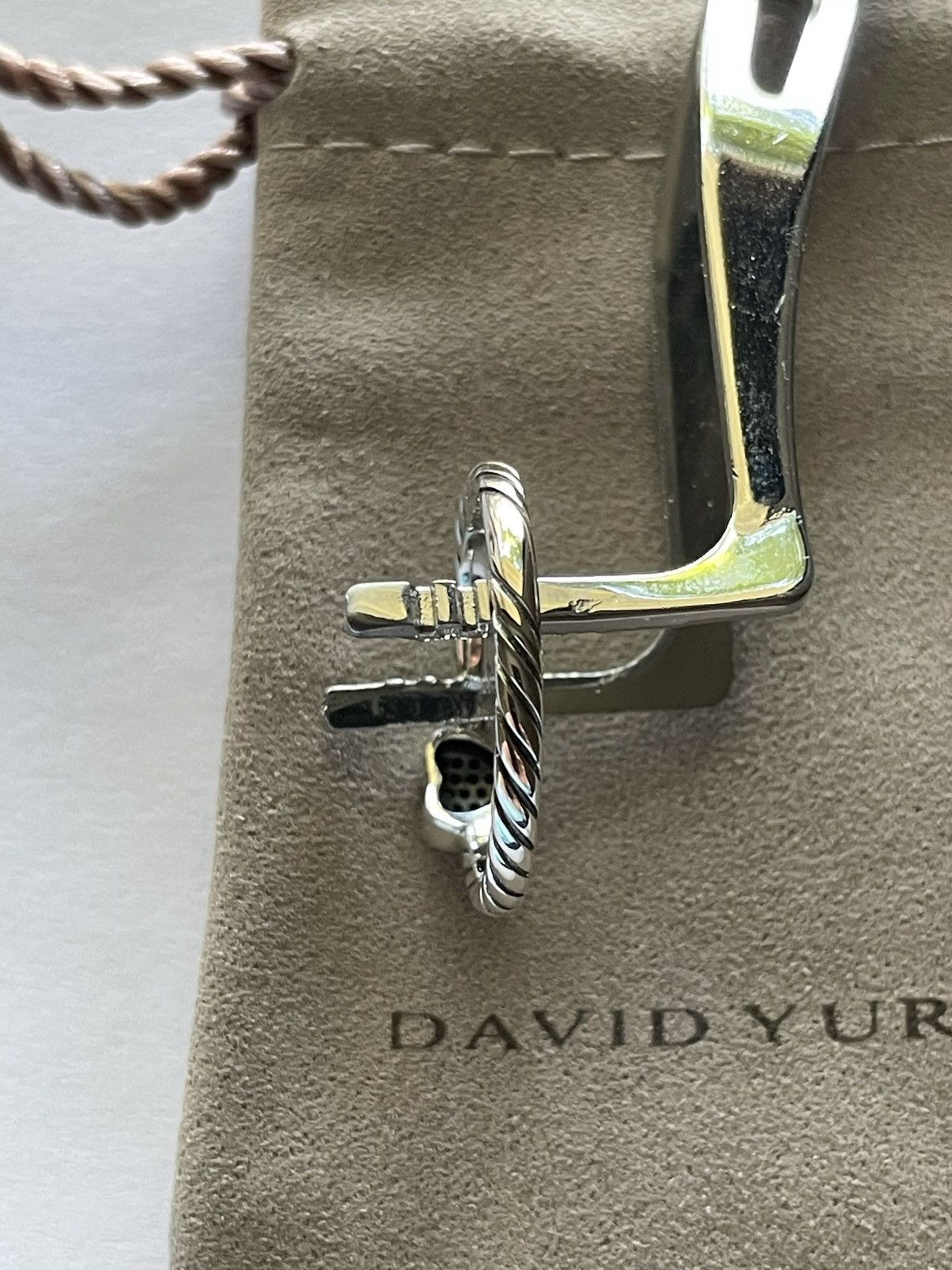 David Yurman MINT David Yurman Sterling Silver/Pave Diamond Heart Ring Size ONE SIZE - 3 Thumbnail