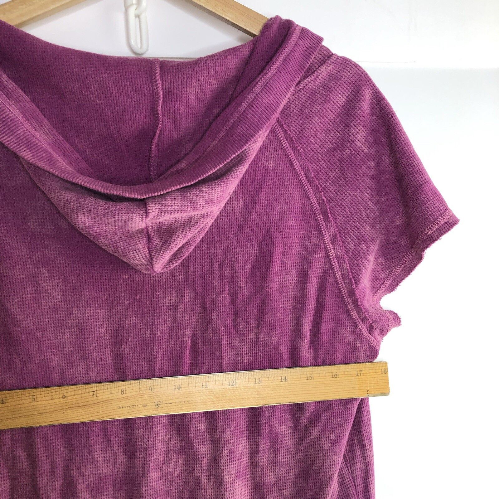 Other THREADS Y2K Short Sleeves Hoodie Shirt Top Hooded Plum Raw Size XL / US 12-14 / IT 48-50 - 3 Thumbnail