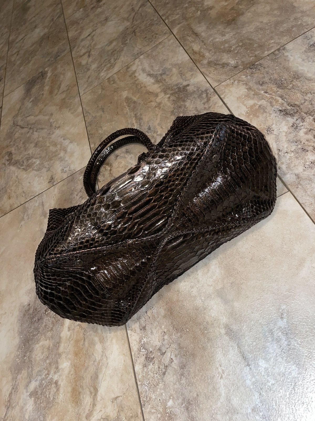 Nancy Gonzalez Nancy Gonzalez Genuine Python Curtus Leather Handbag Unique Size ONE SIZE - 4 Thumbnail