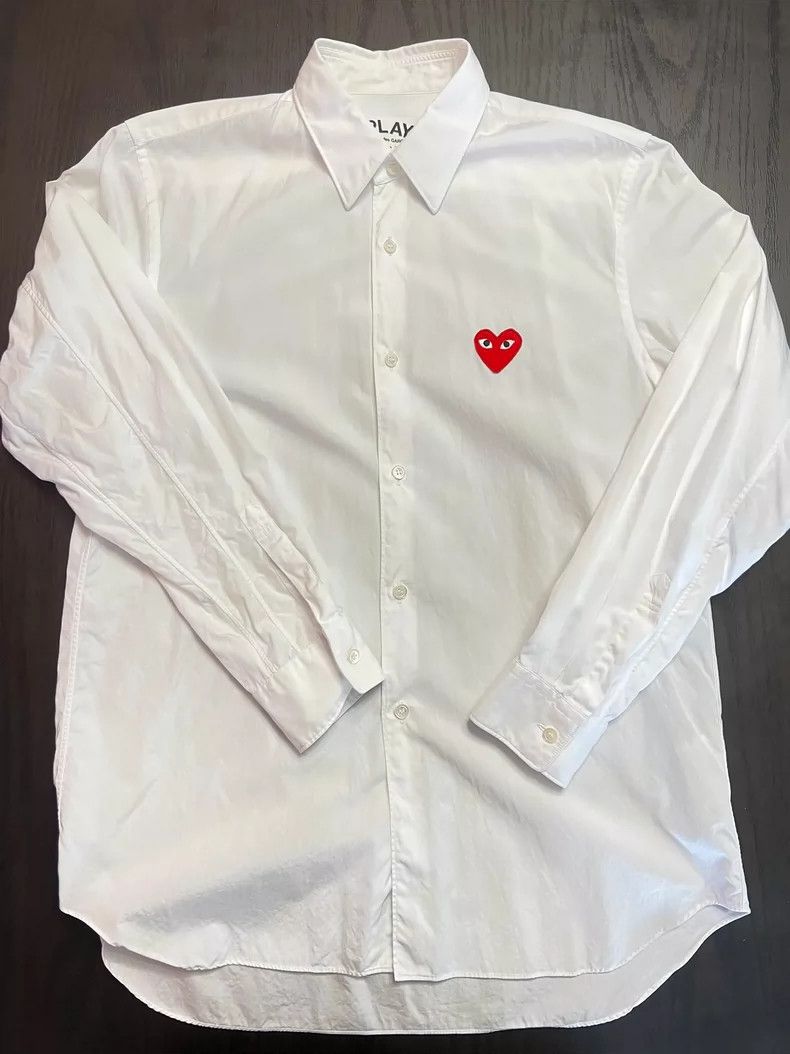 Comme des Garcons Comme Des Garcons Red Heart White Shirt Size M / US 6-8 / IT 42-44 - 2 Thumbnail