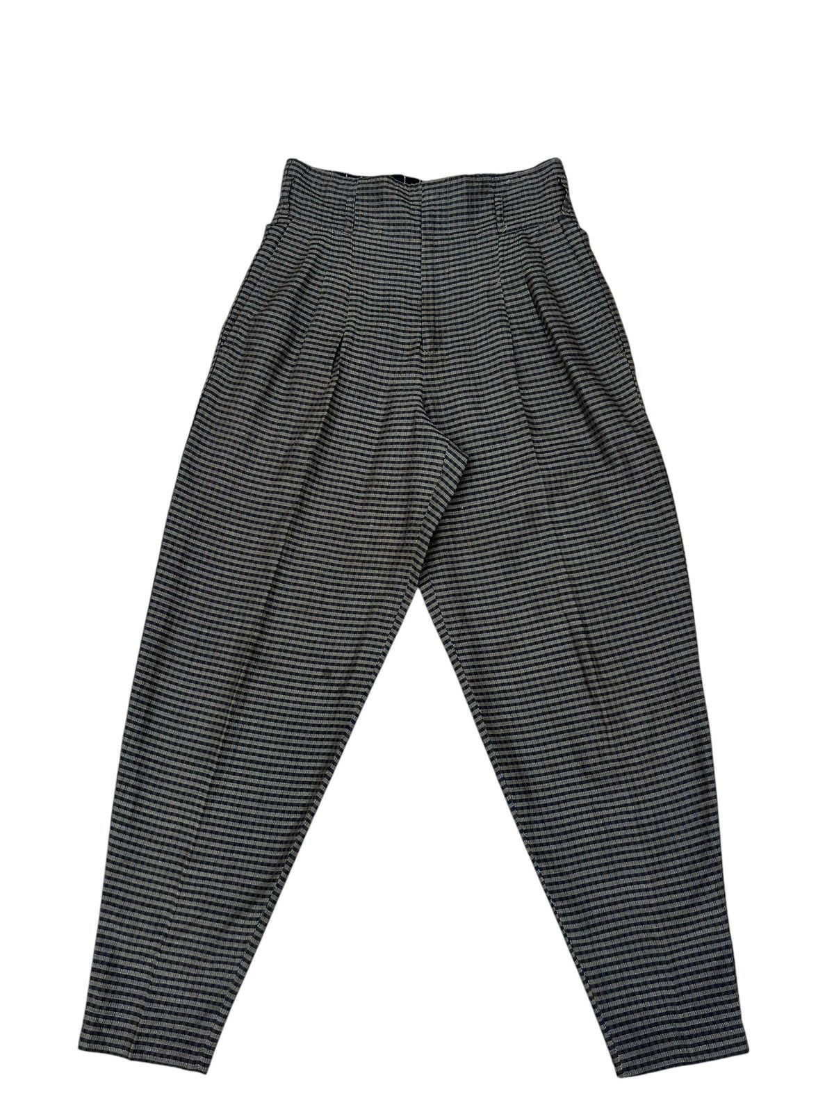 Matsuda 90s Nicole Stripe Linen Silk Jacquard Balloon Trouser Size US 29 - 1 Thumbnail