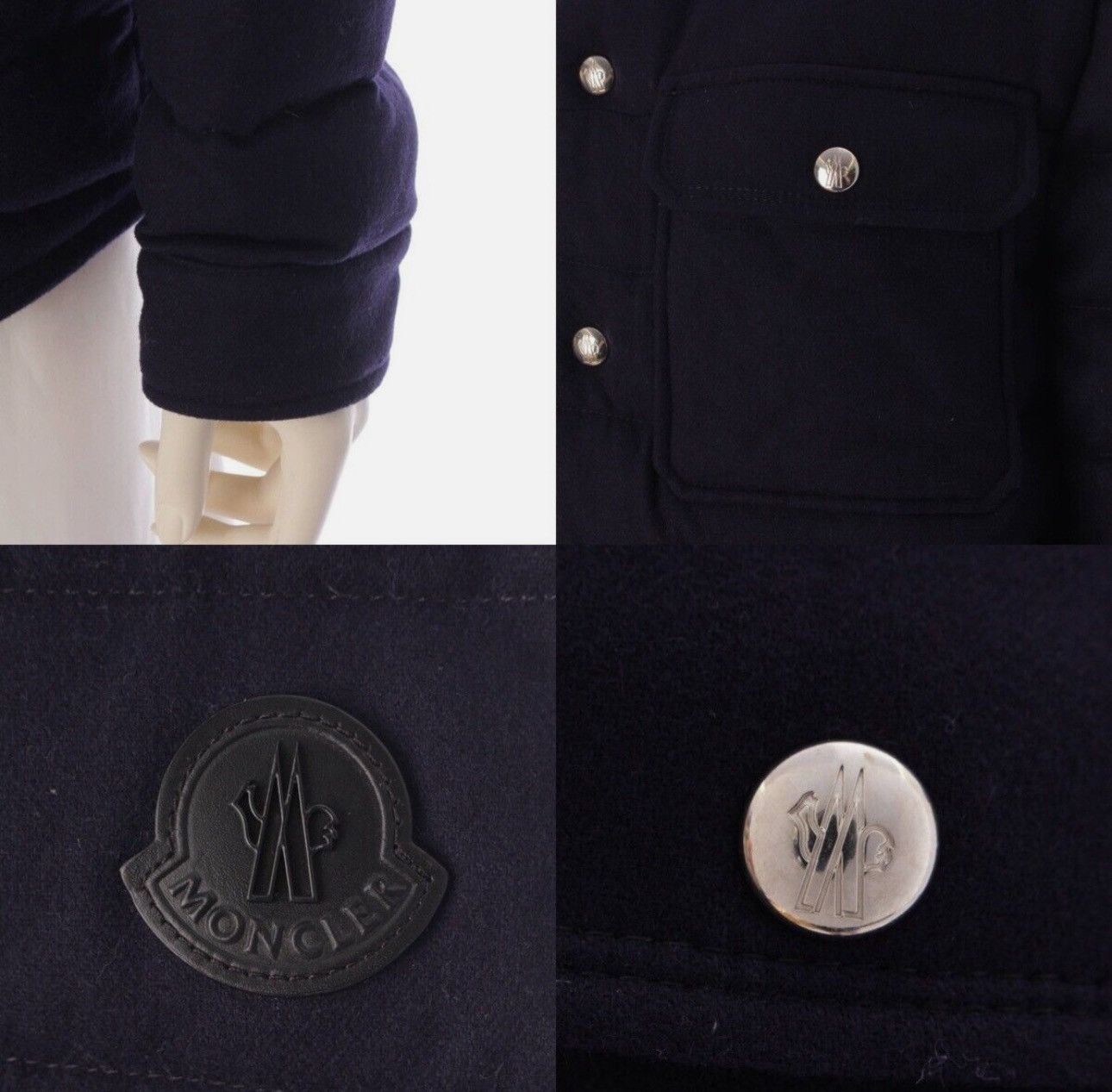 Moncler MIRMANDIX Cashmere Wool Down Jacket Outerwear Navy Size US S / EU 44-46 / 1 - 7 Thumbnail