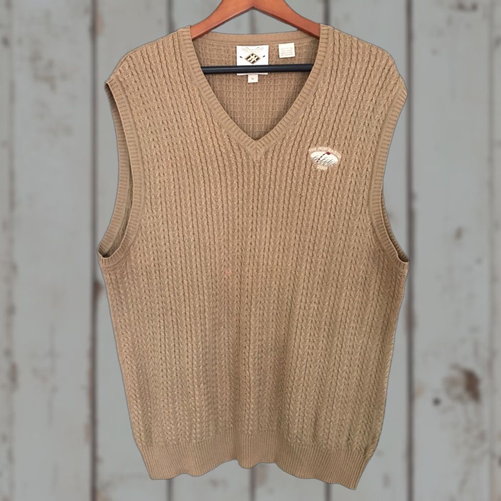 Joseph Abboud VINTAGE Joseph Abboud Sweater Vest Nantucket Golf Club 2001 XL Beige Mens/Adults Cotton vest 100% Beigе Size US XL / EU 56 / 4 - 1 Thumbnail