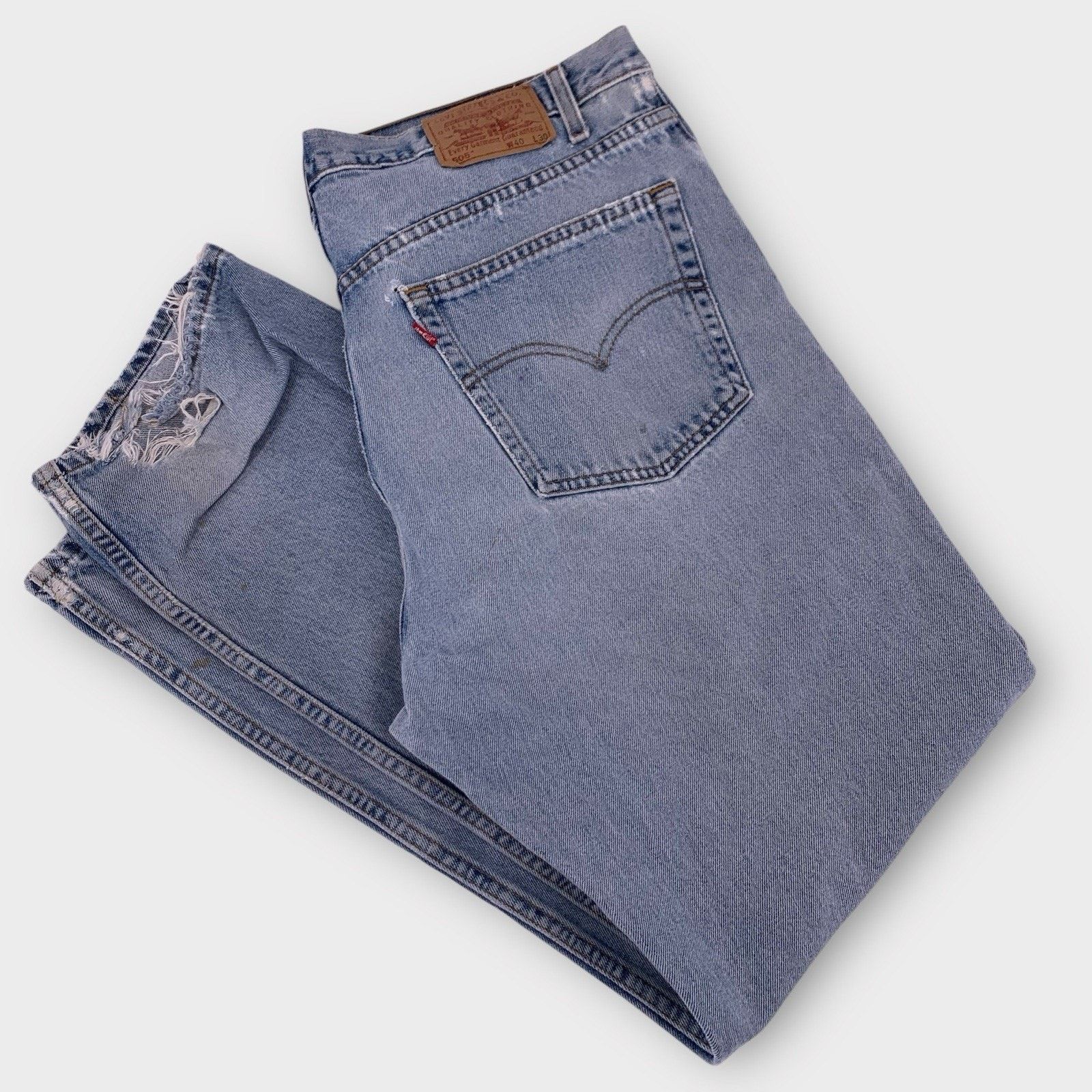 Levi's VTG Levi's 505 40x30 Blue Jeans Y2K 90s Distressed Thrashed Size US 40 / EU 56 - 1 Thumbnail