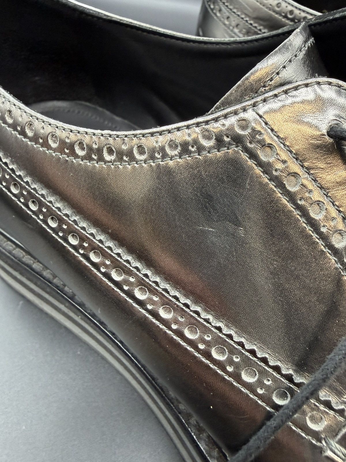 Prada PRADA Metallic Leather Platform Wingtip Brogue Oxford-US 11 Size US 11 / EU 44 - 24 Thumbnail