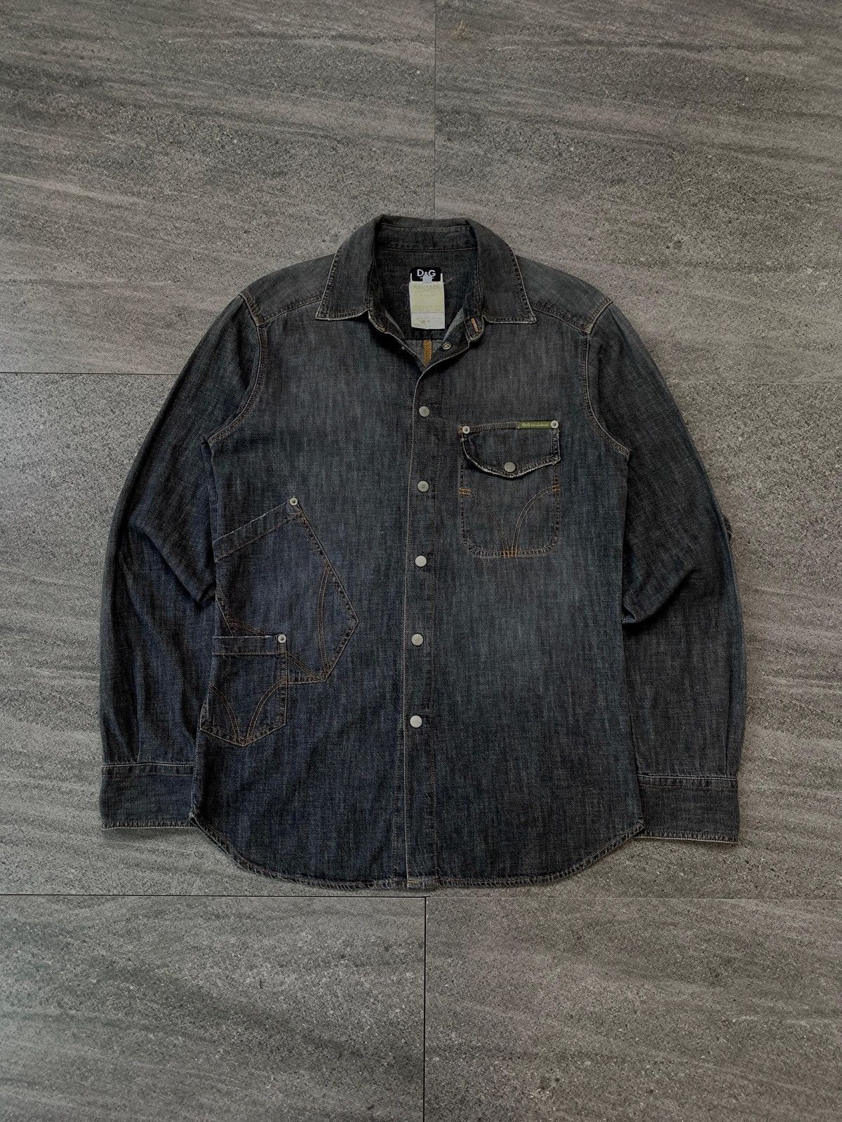 Dolce & Gabbana FREE TAX! Misplaced Pocket Denim Shirt - Medium Size US M / EU 48-50 / 2 - 2 Thumbnail