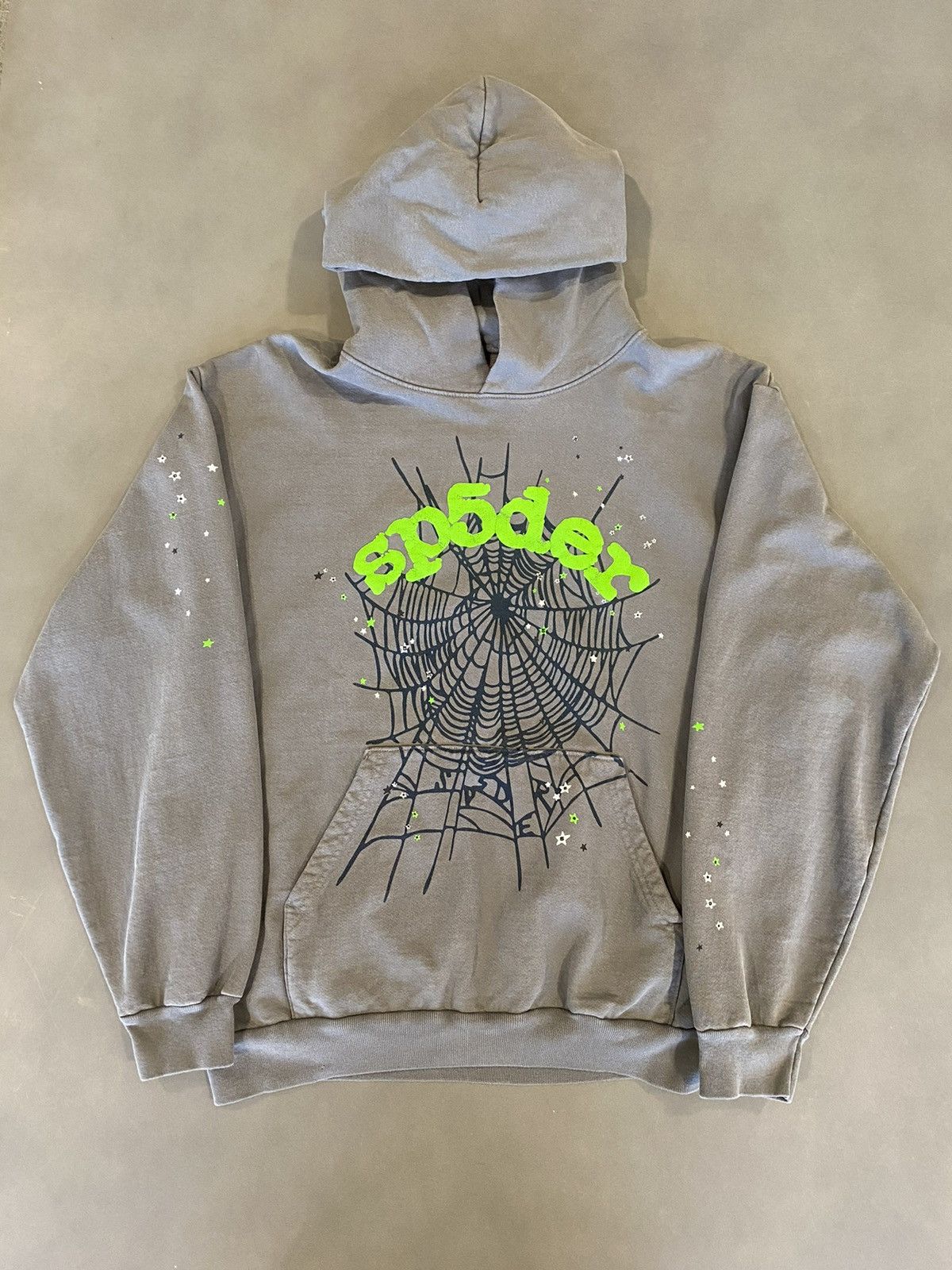 Young Thug Spider Grey/Green Web Hoodie | Grailed