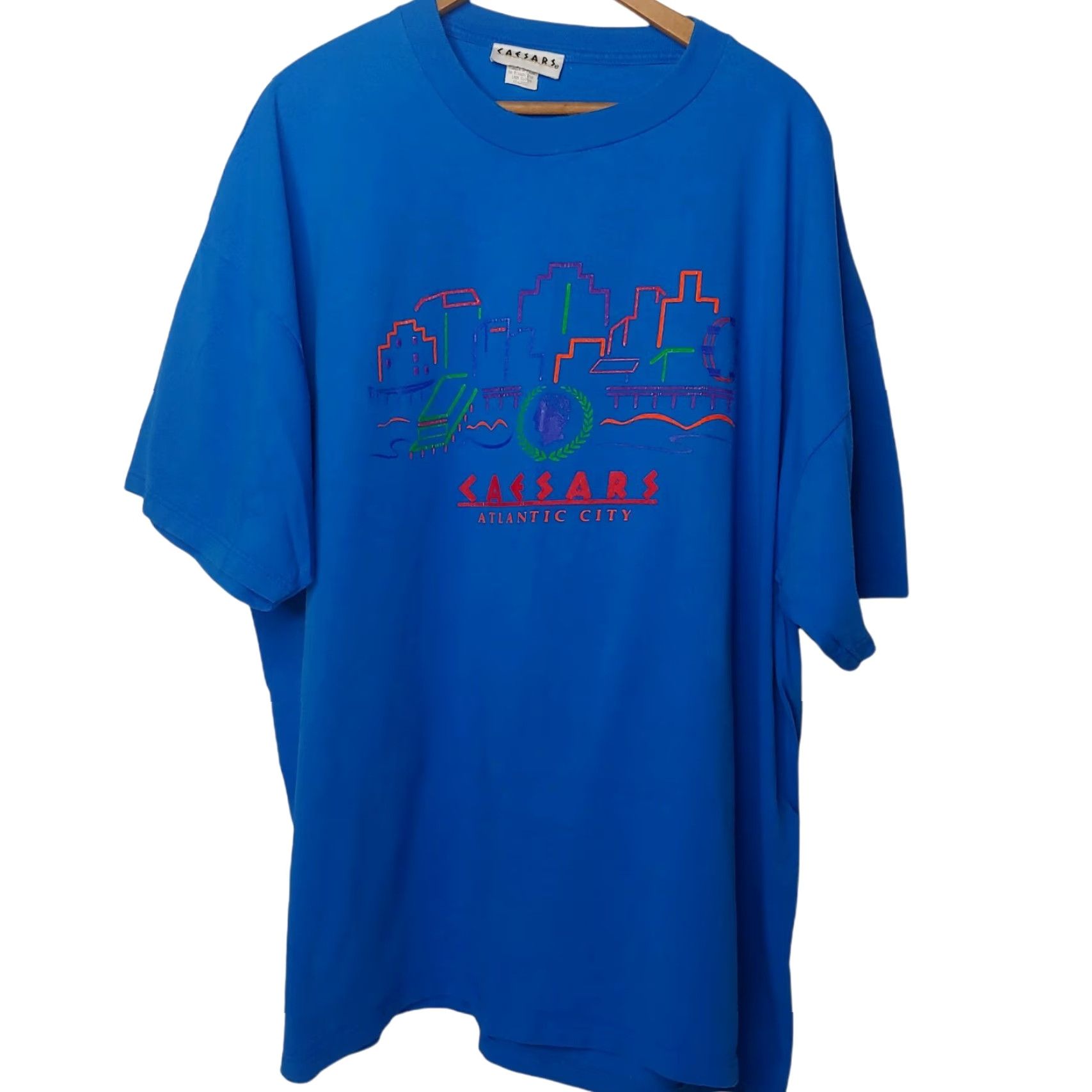 Vintage VINTAGE Caesars Atlantic City Casino T-Shirt Men XXL Short Sleeve Geometric 90s Casino Gambling Green Size US XXL / EU 58 / 5 - 3 Thumbnail