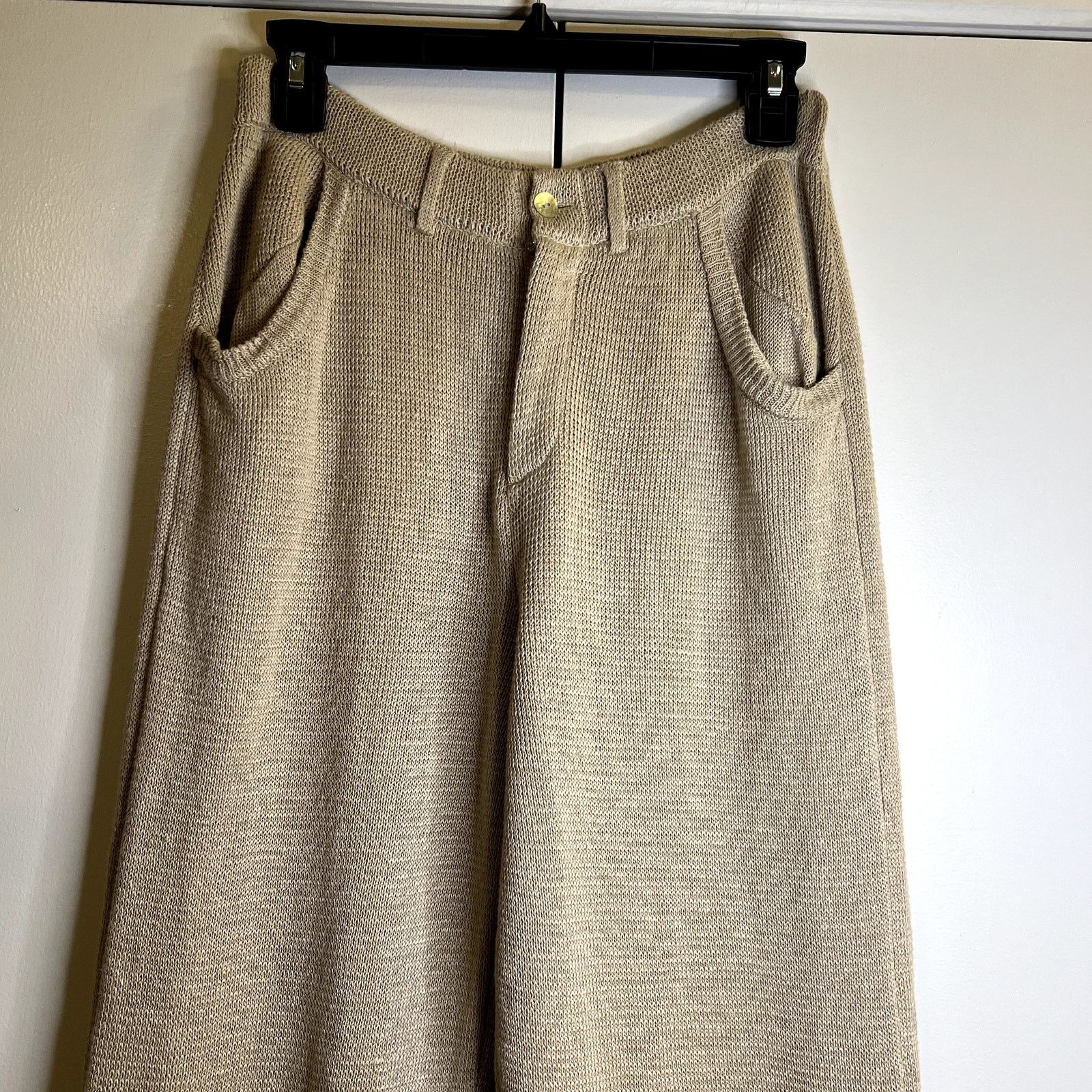 Aya Muse Lumen knitted straight pants size M beige New