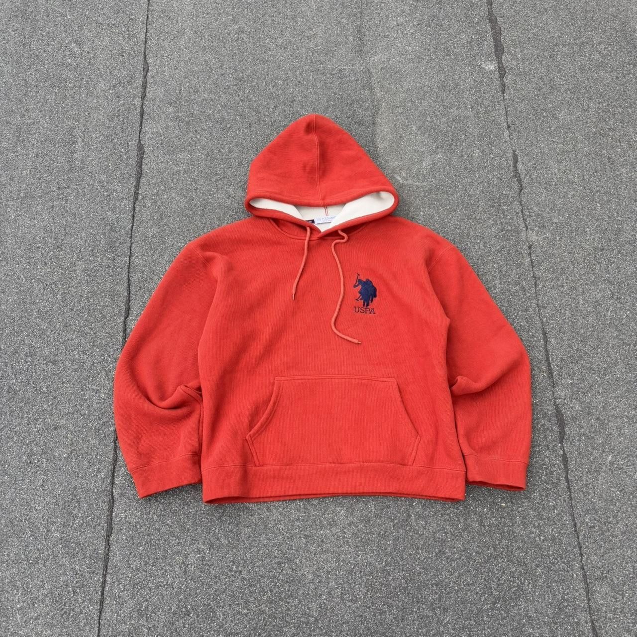 Japanese Brand × U.S. Polo Assn. × Vintage Vintage y2k 90s Us Polo Assn fleece lined baggy hoodie Size US XL / EU 56 / 4 - 1 Thumbnail