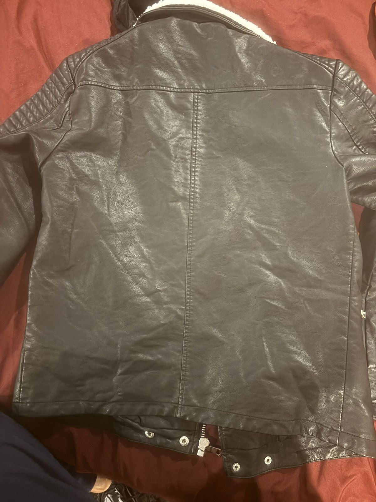 Vintage Casual Black leather jacket cotton fur Size US S / EU 44-46 / 1 - 5 Thumbnail
