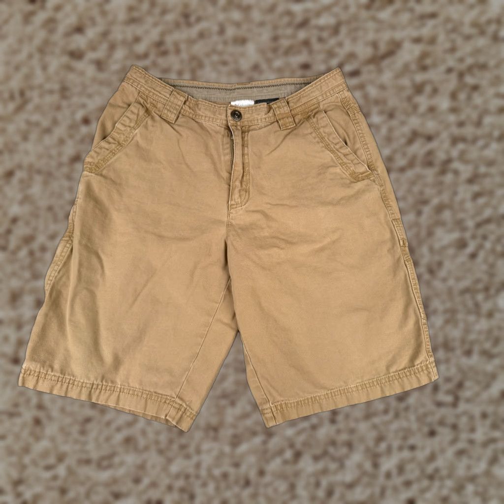 Vintage Columbia Men Shorts 30 Beige Chino 100% Cotton Duck Fabric Hiking Camping 30x11 Casual Travel Pockets Logo Size US 30 / EU 46 - 1 Thumbnail